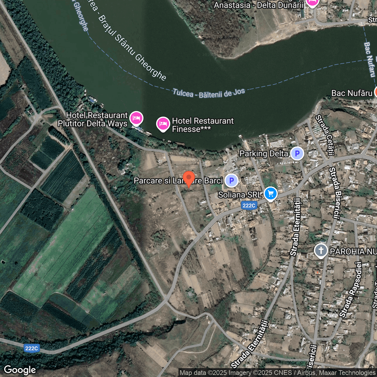 Poza harta hybrid, zoom 16, adresa Nufaru Tulcea, , judetul 