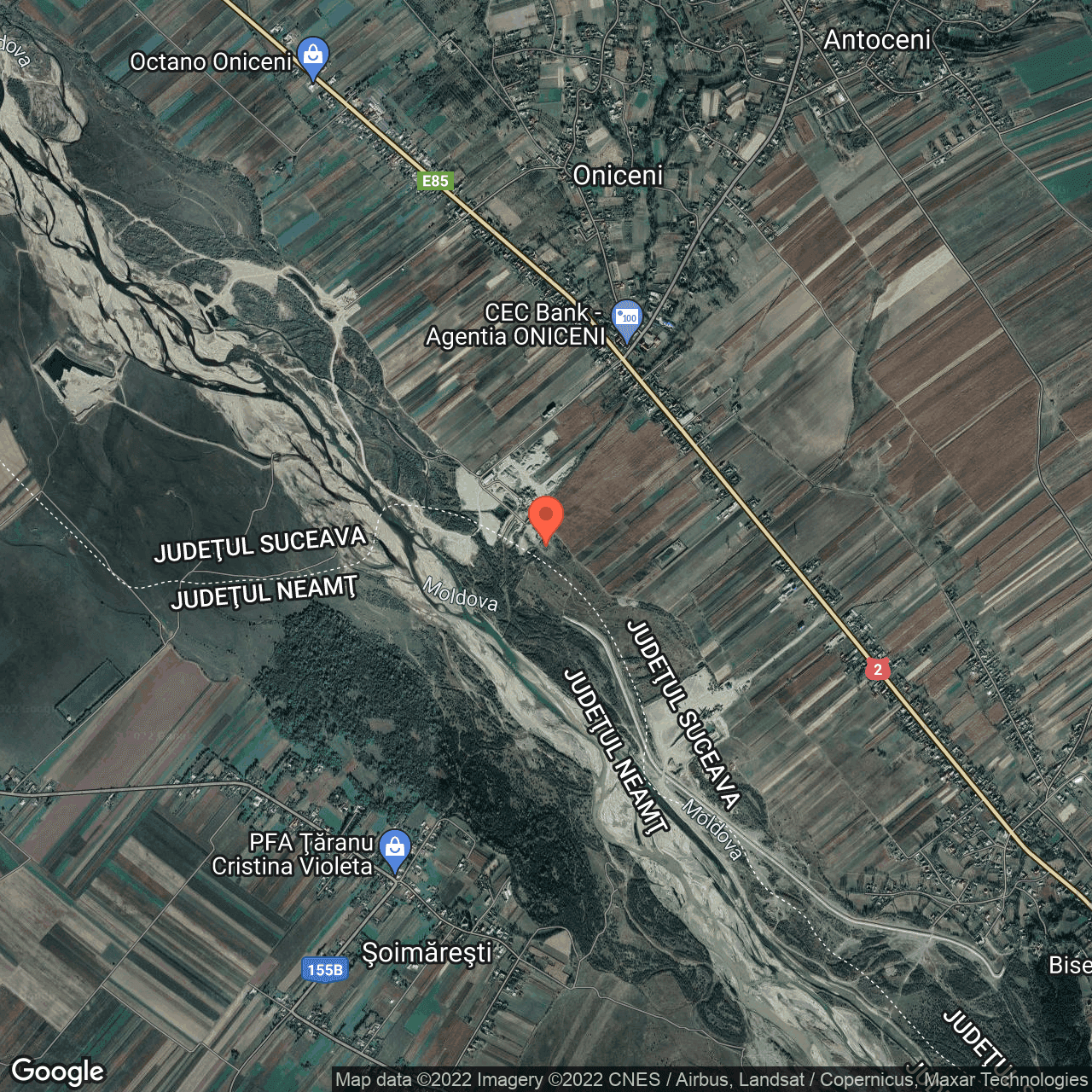 Poza harta hybrid, zoom 14, adresa Forasti, judetul Suceava