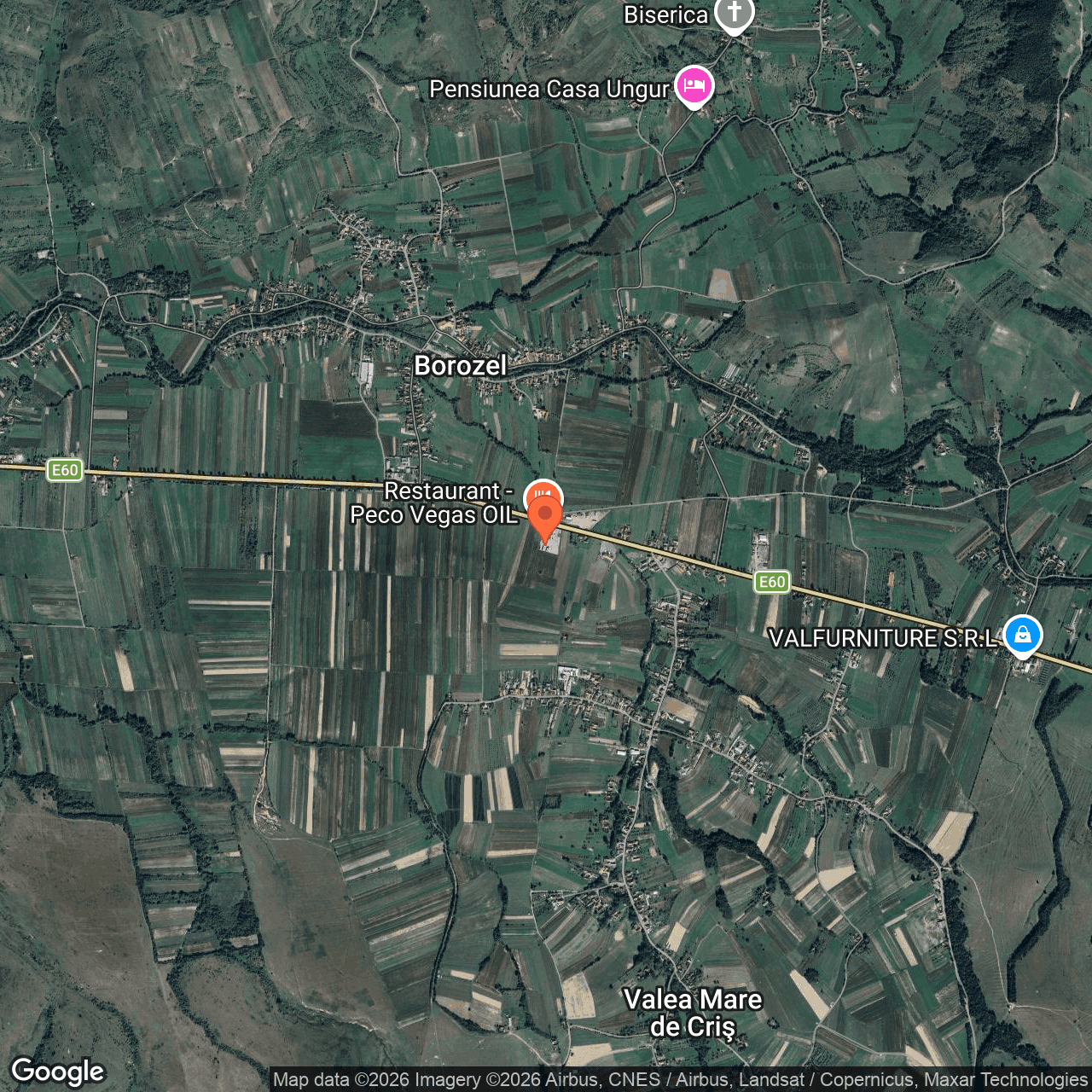 Poza harta hybrid, zoom 14, adresa Valea Mare de Criş, comuna Borod judet Bihor, , judetul 