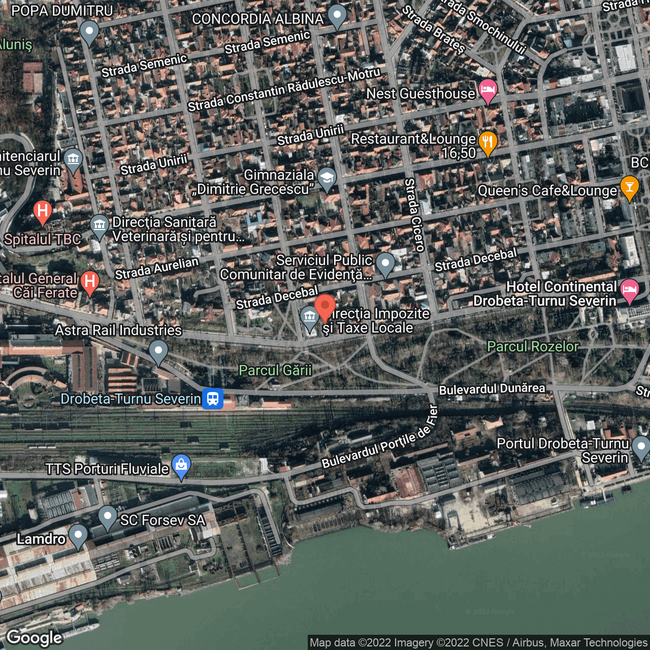 Poza harta hybrid, zoom 16, adresa Carol I, Drobeta-Turnu Severin, judetul Mehedinti