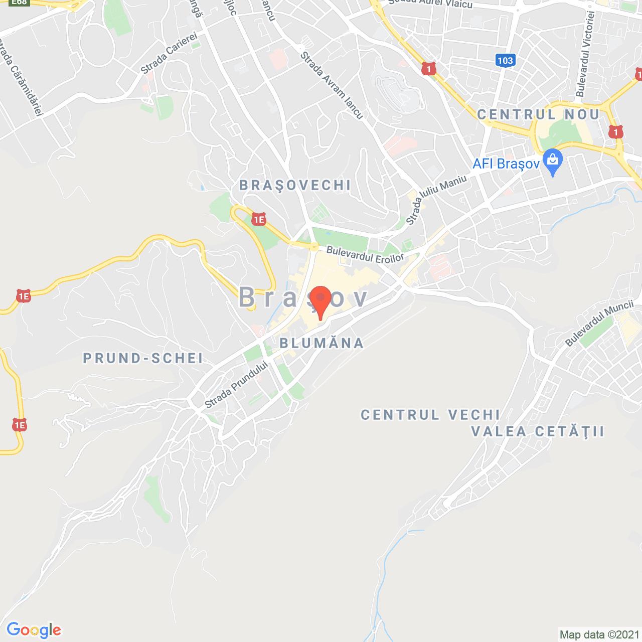 Poza harta streetview, zoom 14, adresa Strada Johann Gött 6, Brasov, judetul Brasov