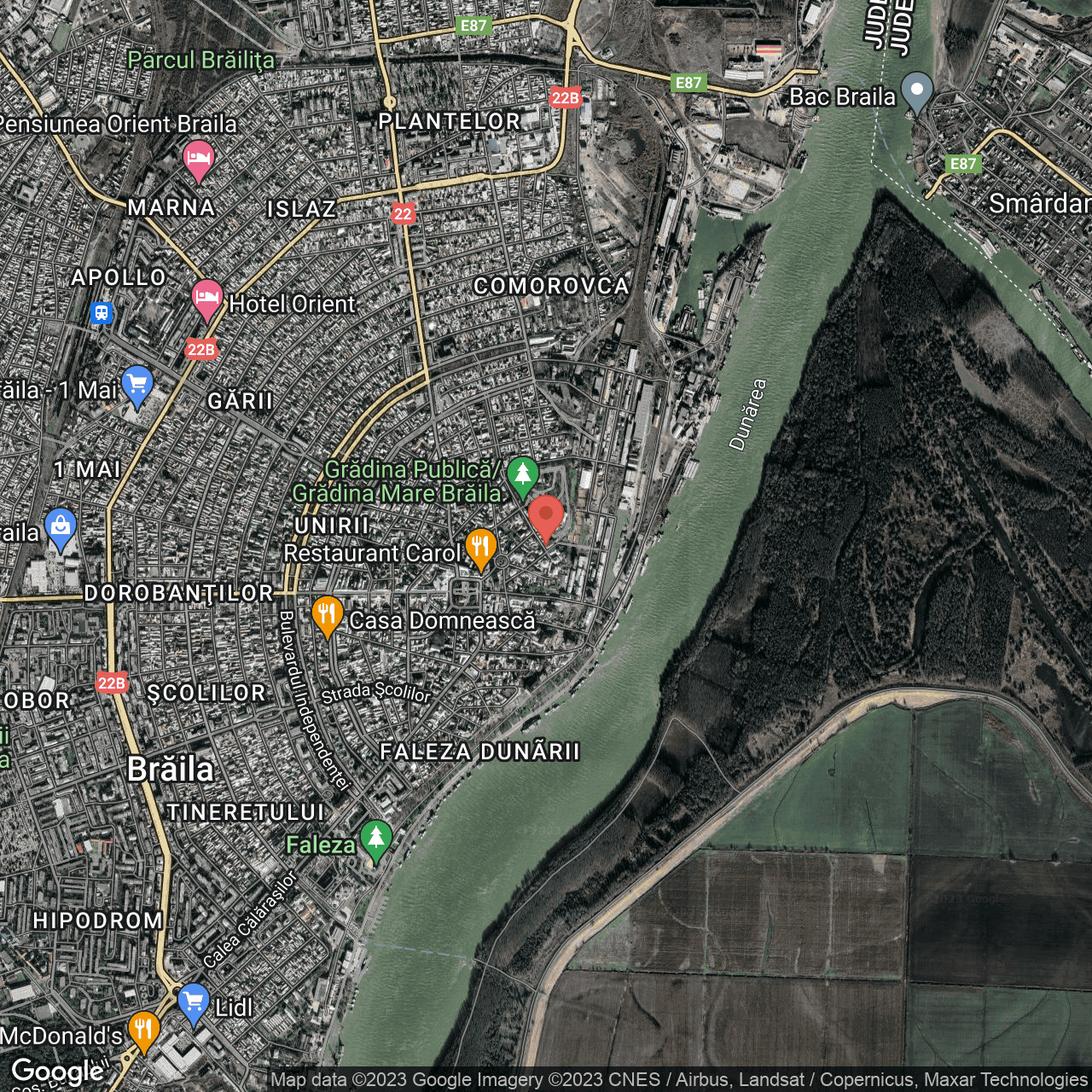 Poza harta hybrid, zoom 14, adresa Brăila, str. Grădinii Publice, nr. 6, , judetul