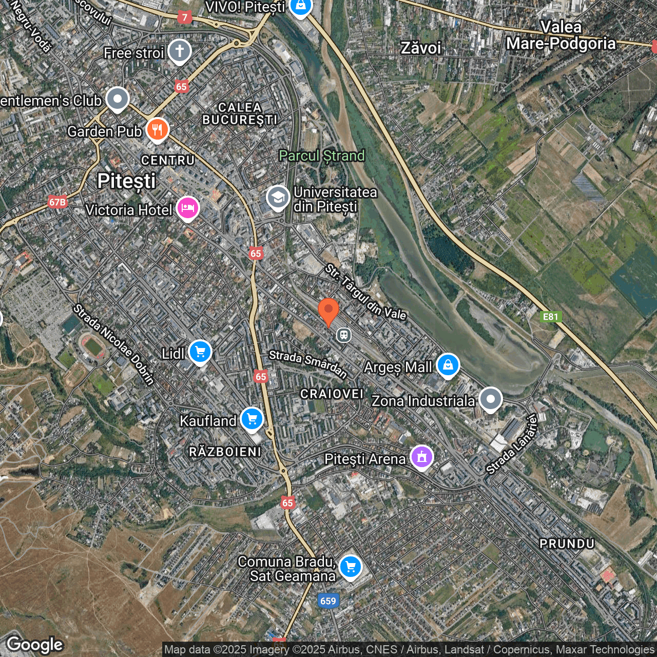 Poza harta hybrid, zoom 14, adresa Bulevardul Republicii, nr. 79 Pitesti, , judetul