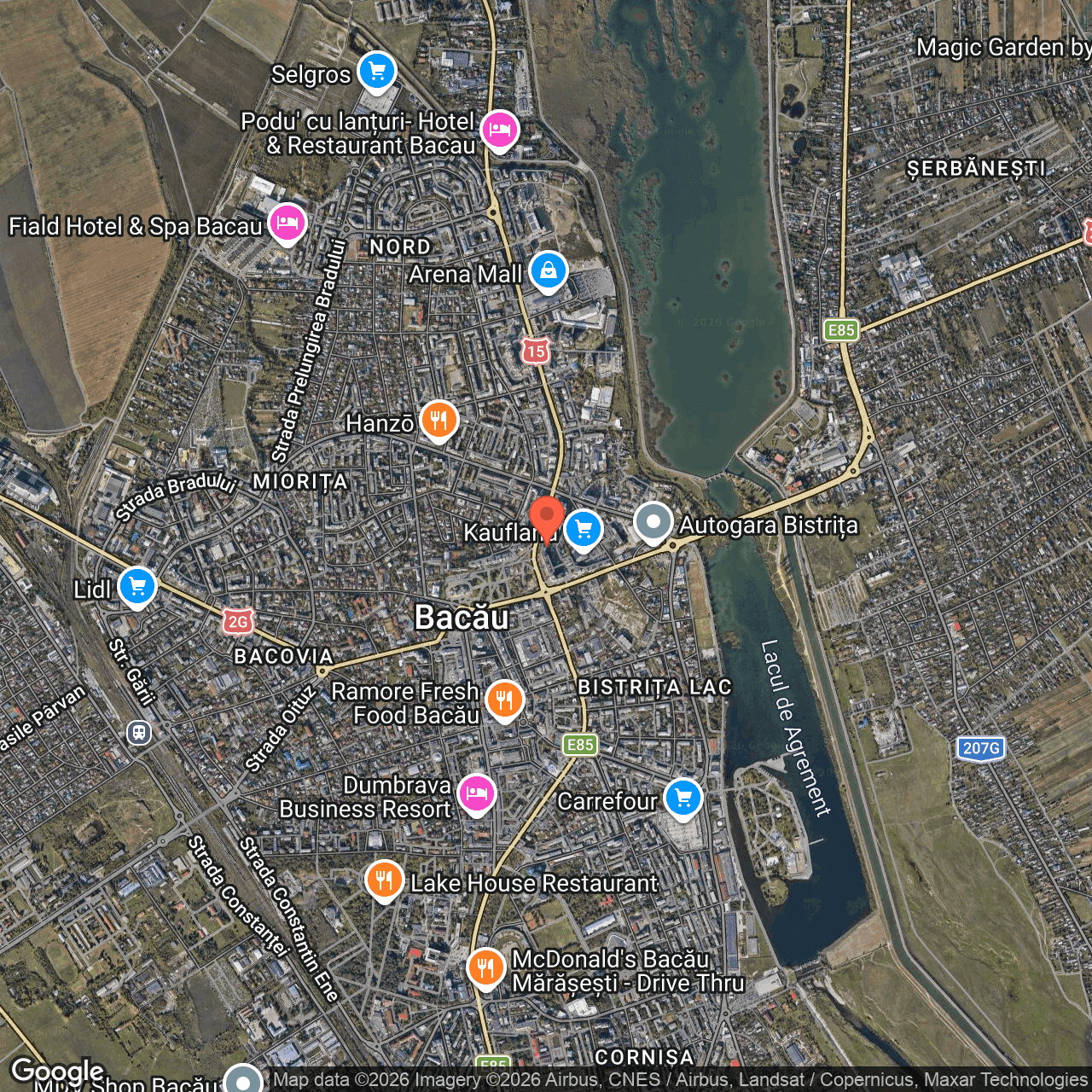 Poza harta hybrid, zoom 14, adresa strada 9 Mai numarul 80 Bacau, , judetul