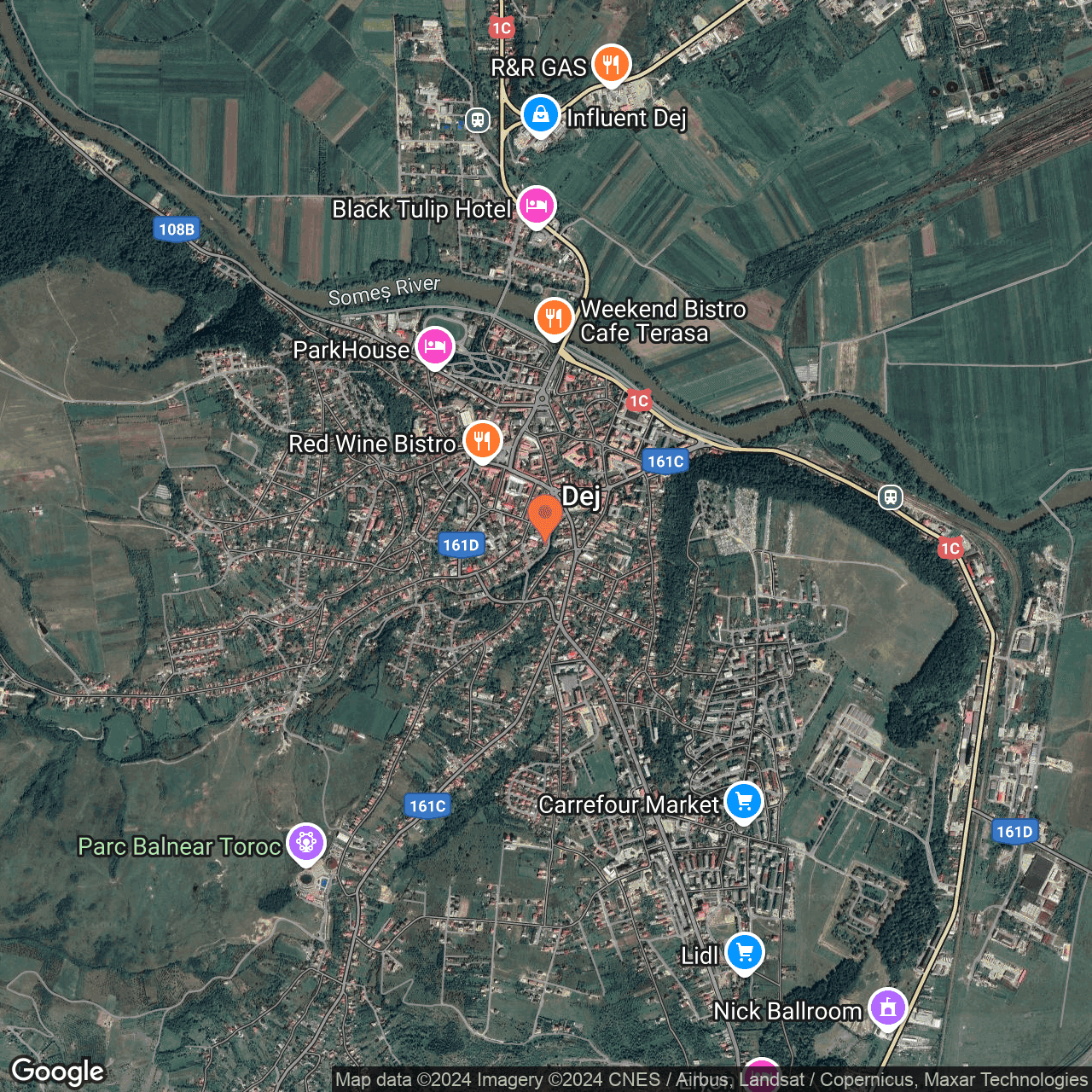 Poza harta hybrid, zoom 14, adresa Dej, str. Crisan, nr. 9, , judetul