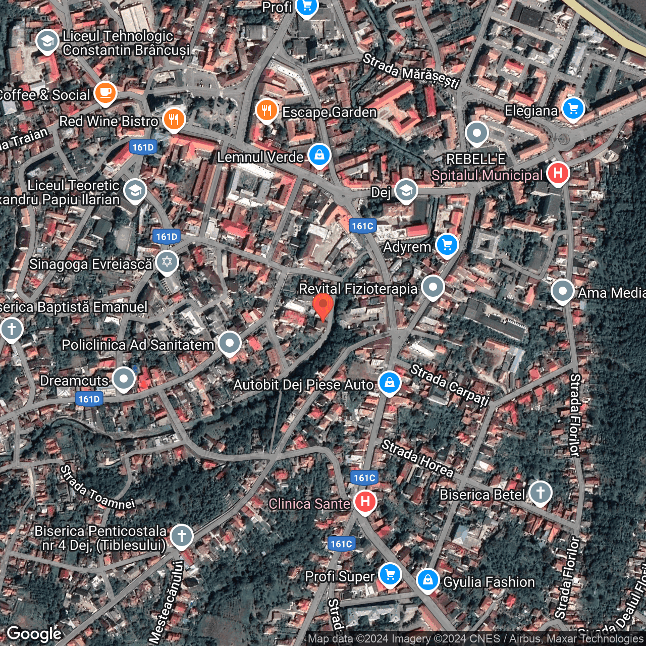 Poza harta hybrid, zoom 16, adresa Dej, str. Crisan, nr. 9, , judetul