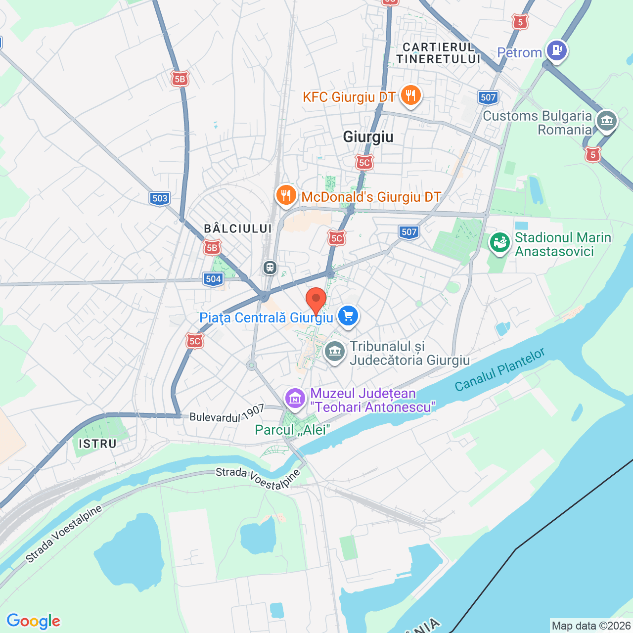 Poza harta streetview, zoom 14, adresa Giurgiu, Bulevardul București, bloc 9/25, , judetul