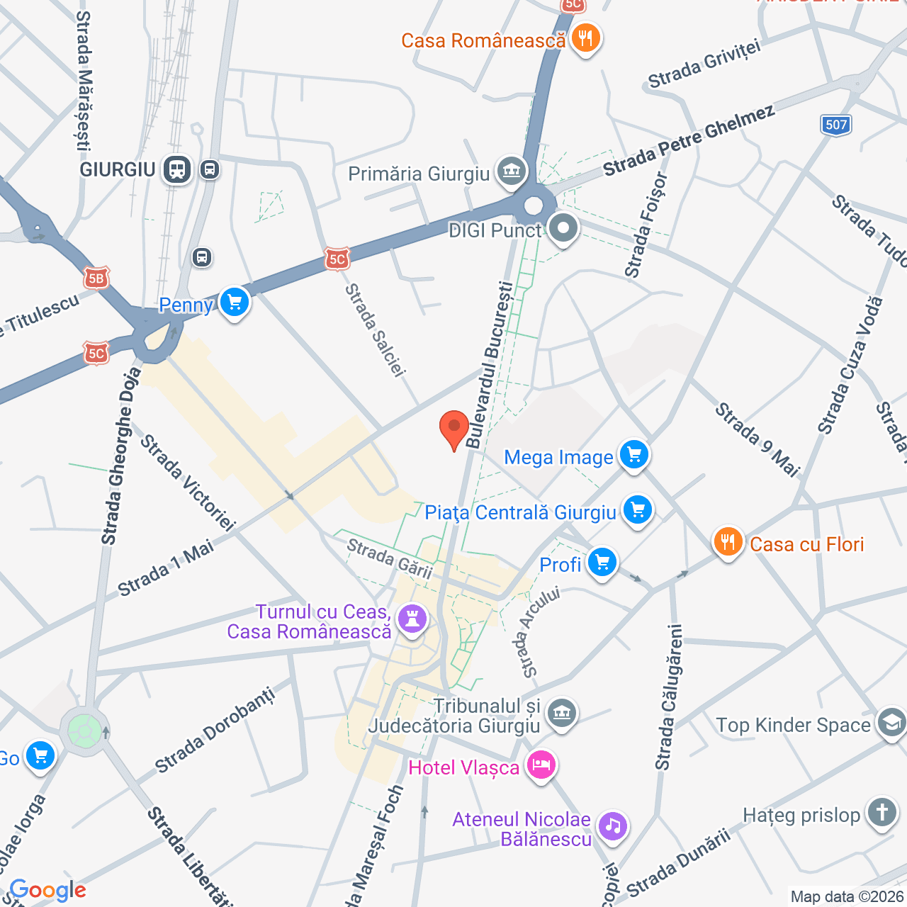 Poza harta streetview, zoom 16, adresa Giurgiu, Bulevardul București, bloc 9/25, , judetul