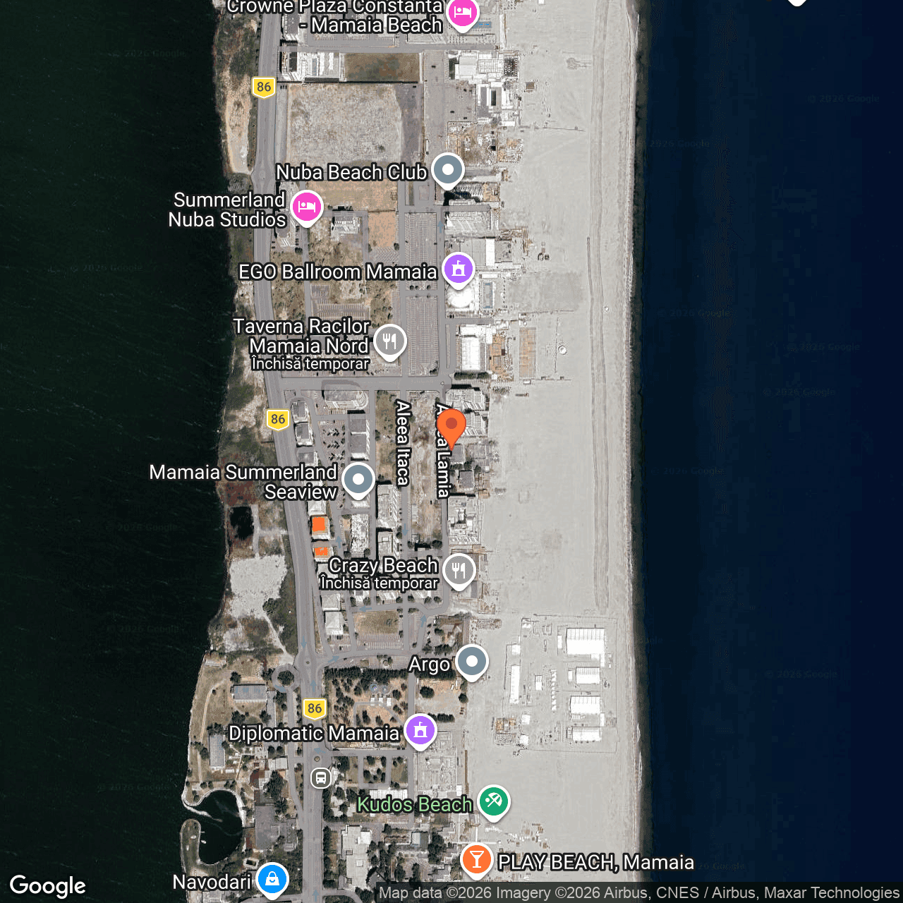 Poza harta hybrid, zoom 16, adresa Mamaia, Aleea Lamia, nr. 4 Constanta, , judetul