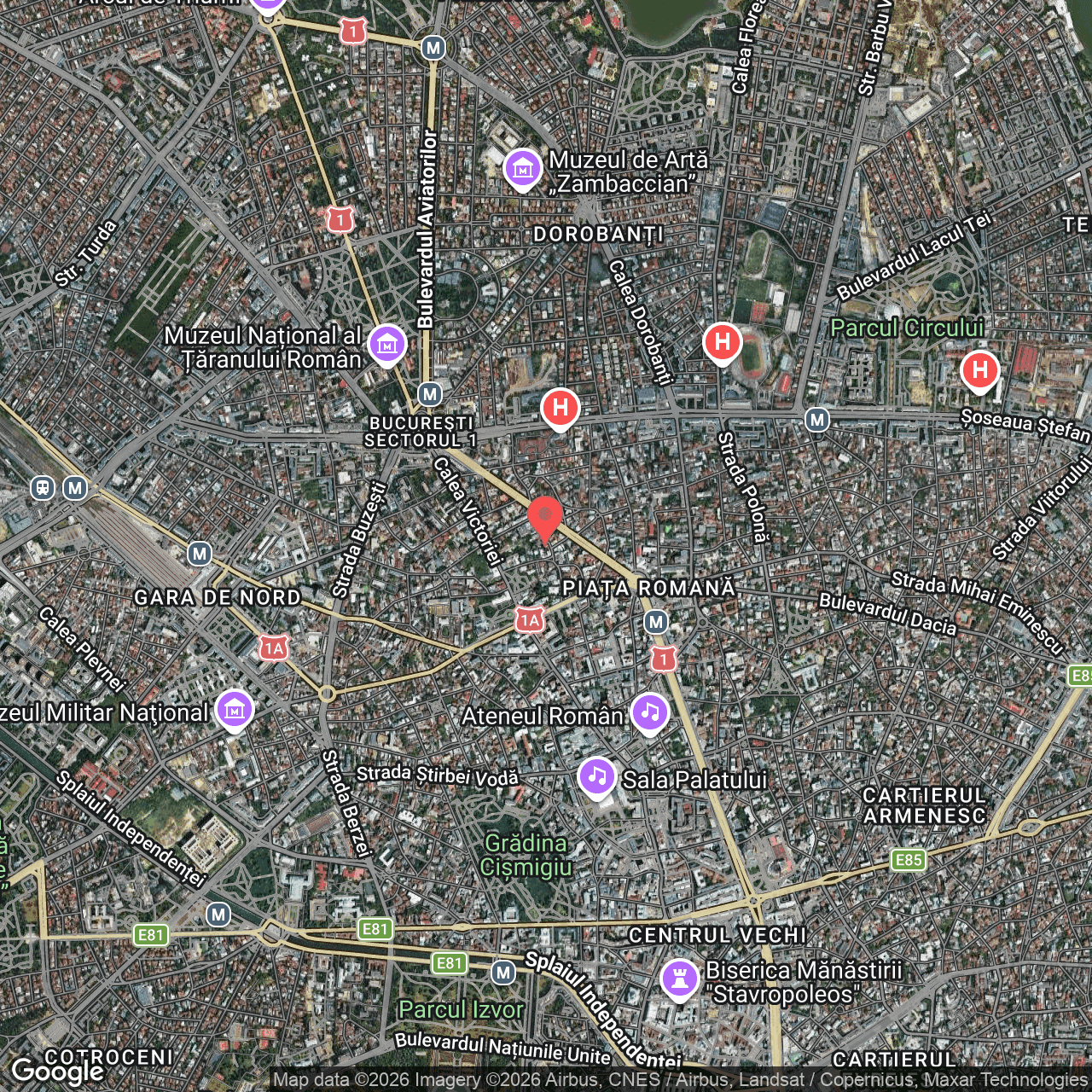 Poza harta hybrid, zoom 14, adresa Bucuresti, str. Henri Coanda nr. 17, , judetul