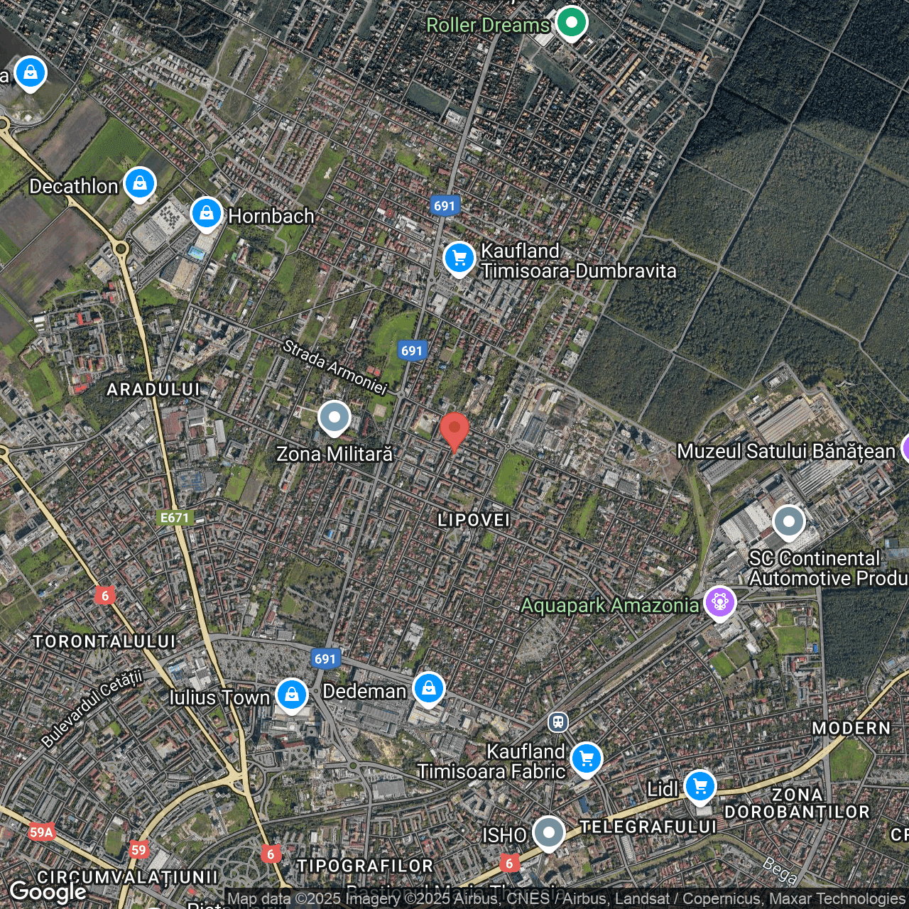Poza harta hybrid, zoom 14, adresa Timisoara, Str. Constantin cel Mare, Bl. A13, , judetul