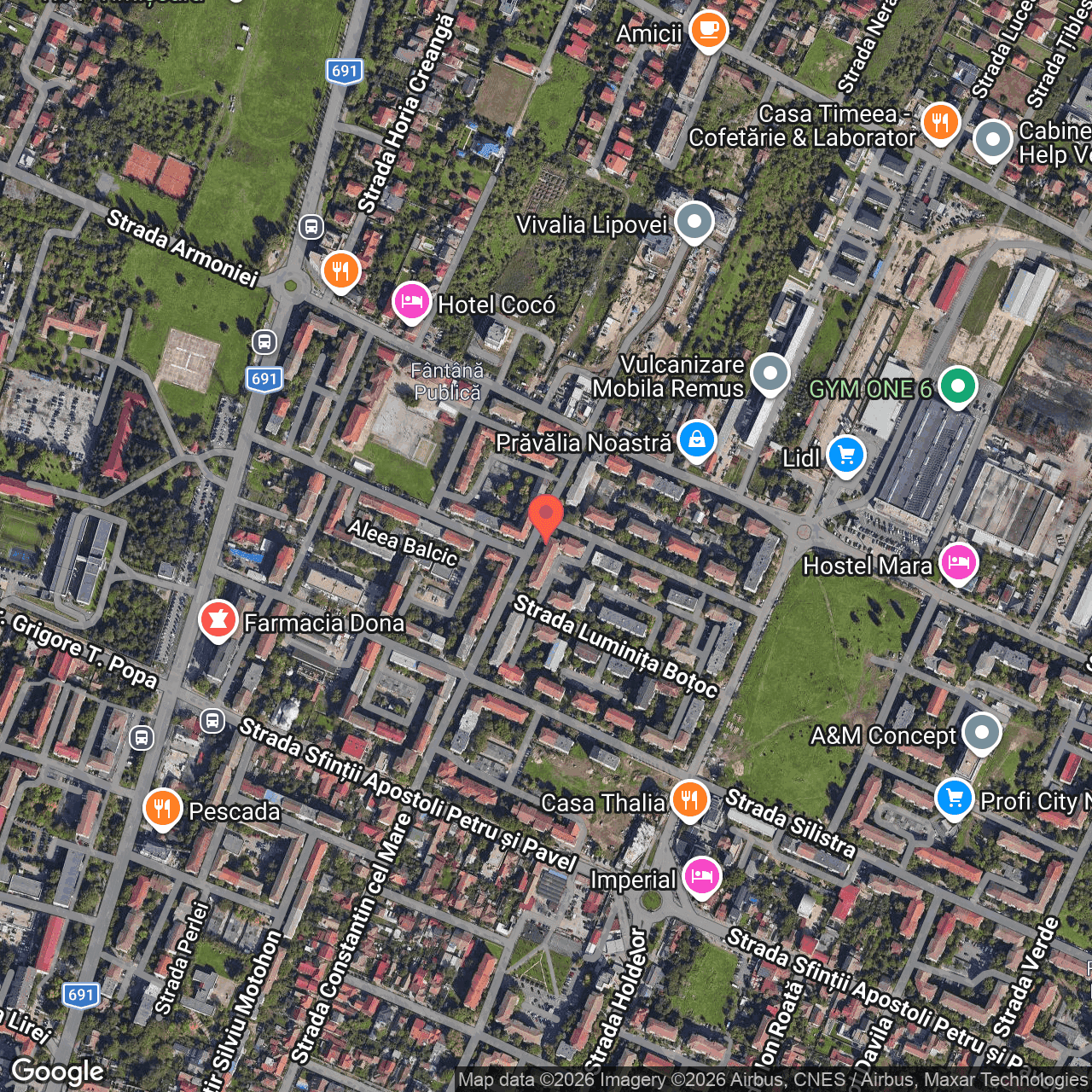 Poza harta hybrid, zoom 16, adresa Timisoara, Str. Constantin cel Mare, Bl. A13, Sc. C, , judetul