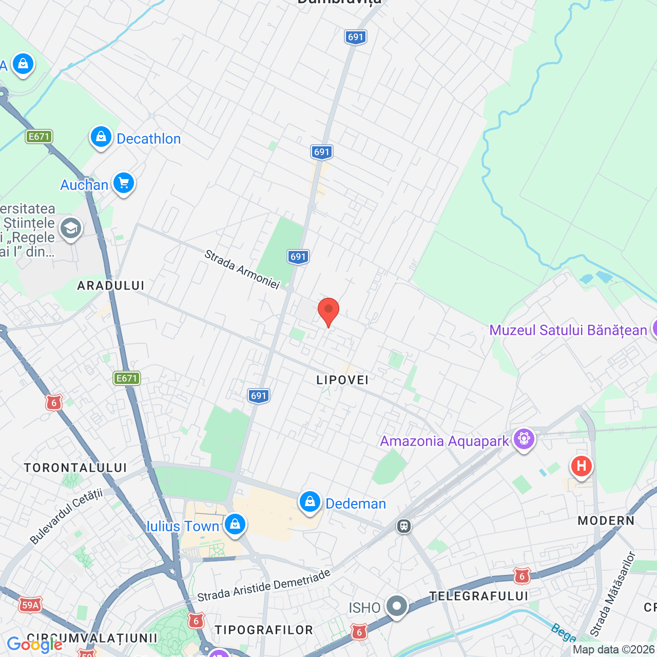 Poza harta streetview, zoom 14, adresa Timisoara, Str. Constantin cel Mare, Bl. A13, Sc. C, , judetul