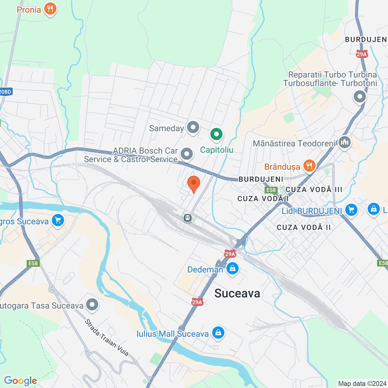 Poza harta streetview, zoom 14, adresa Suceava, str. Privighetorii nr. 6, , judetul