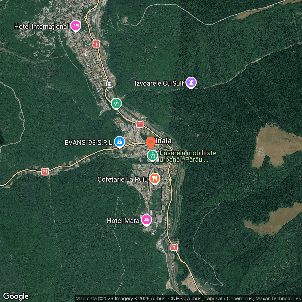 Poza harta hybrid, zoom 14, adresa Sinaia, Str. Walter Mărăcineanu, Nr. 20, , judetul