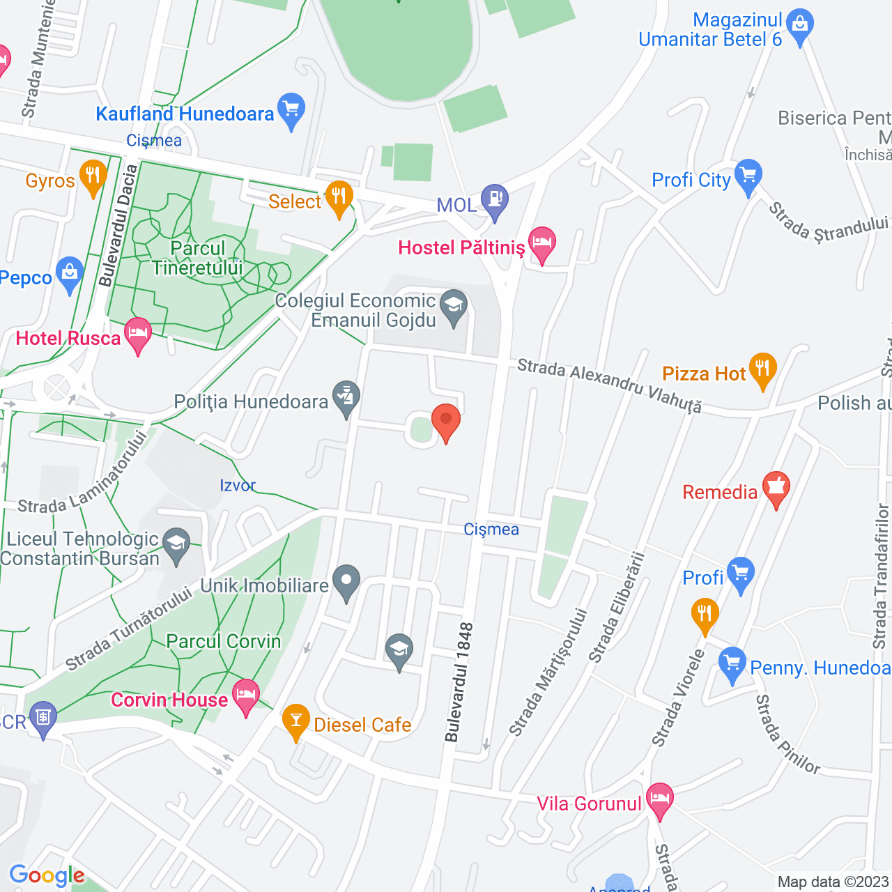 Poza harta streetview, zoom 16, adresa Hunedoara, str. I.L. Caragiale, nr. 14, , judetul