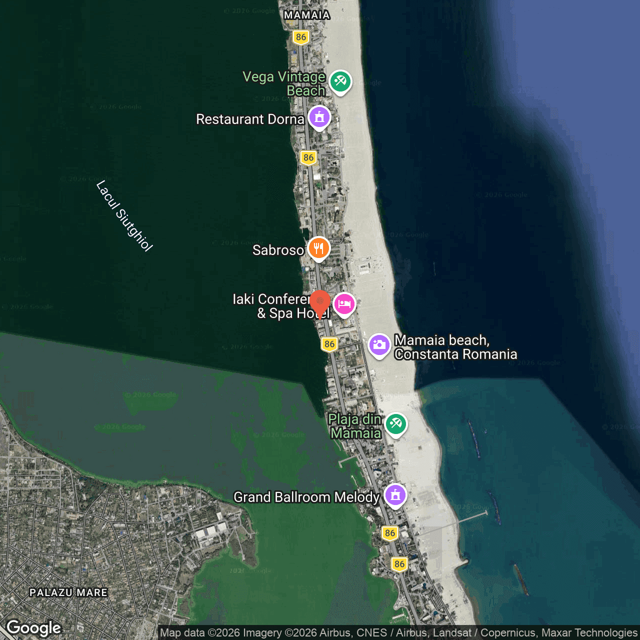 Poza harta hybrid, zoom 14, adresa Mamaia, Bld. Mamaia, Nr. 415, , judetul