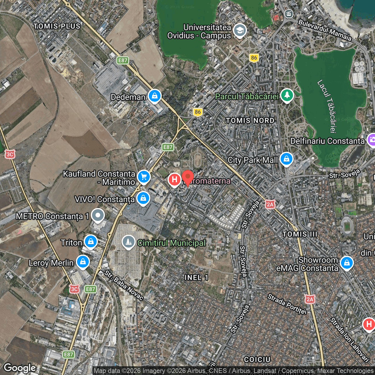 Poza harta hybrid, zoom 14, adresa Constanta, Aleea Murelor, bloc C2, , judetul