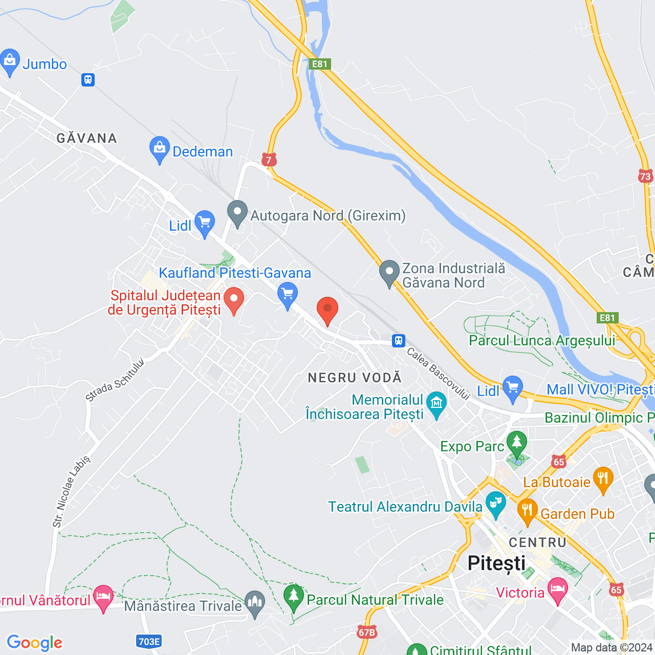 Poza harta streetview, zoom 14, adresa PItesti, B-dul Nicolae Bălcescu, nr. 4, bl. L2, , judetul