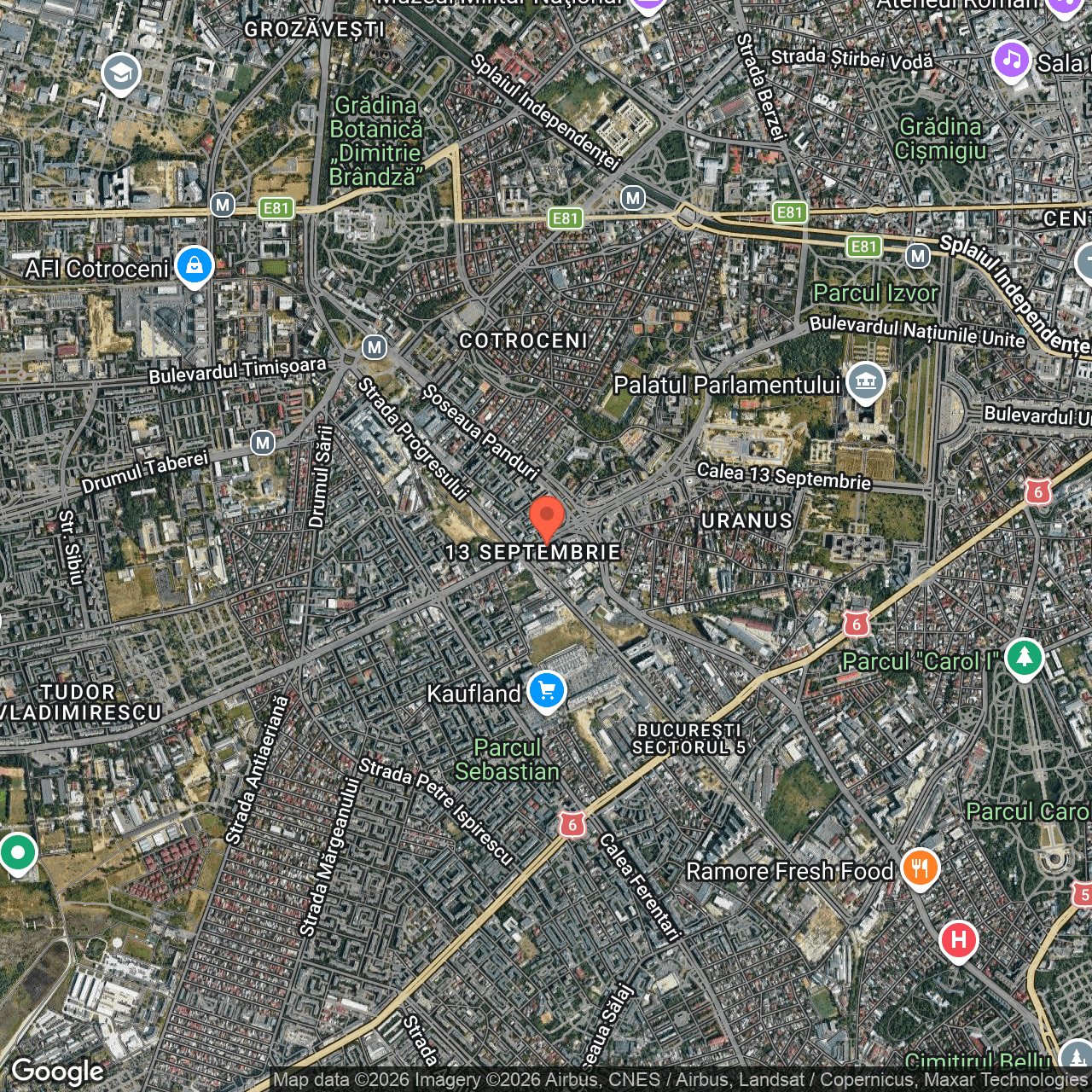 Poza harta hybrid, zoom 14, adresa București, Sectorul 5, Calea 13 Septembrie nr. 133, , judetul
