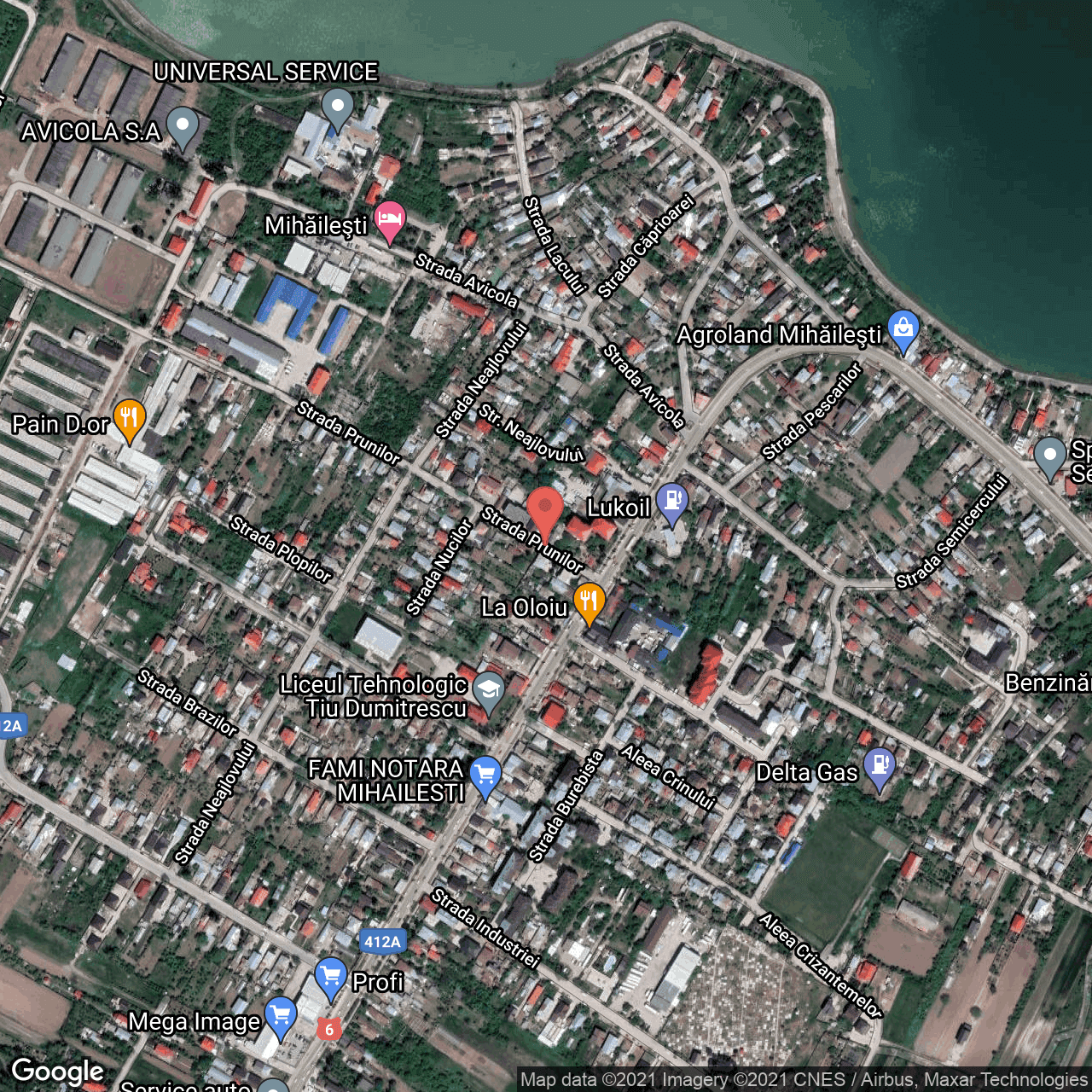 Poza harta hybrid, zoom 16, adresa Prunilor 2, Mihailesti, judetul Giurgiu