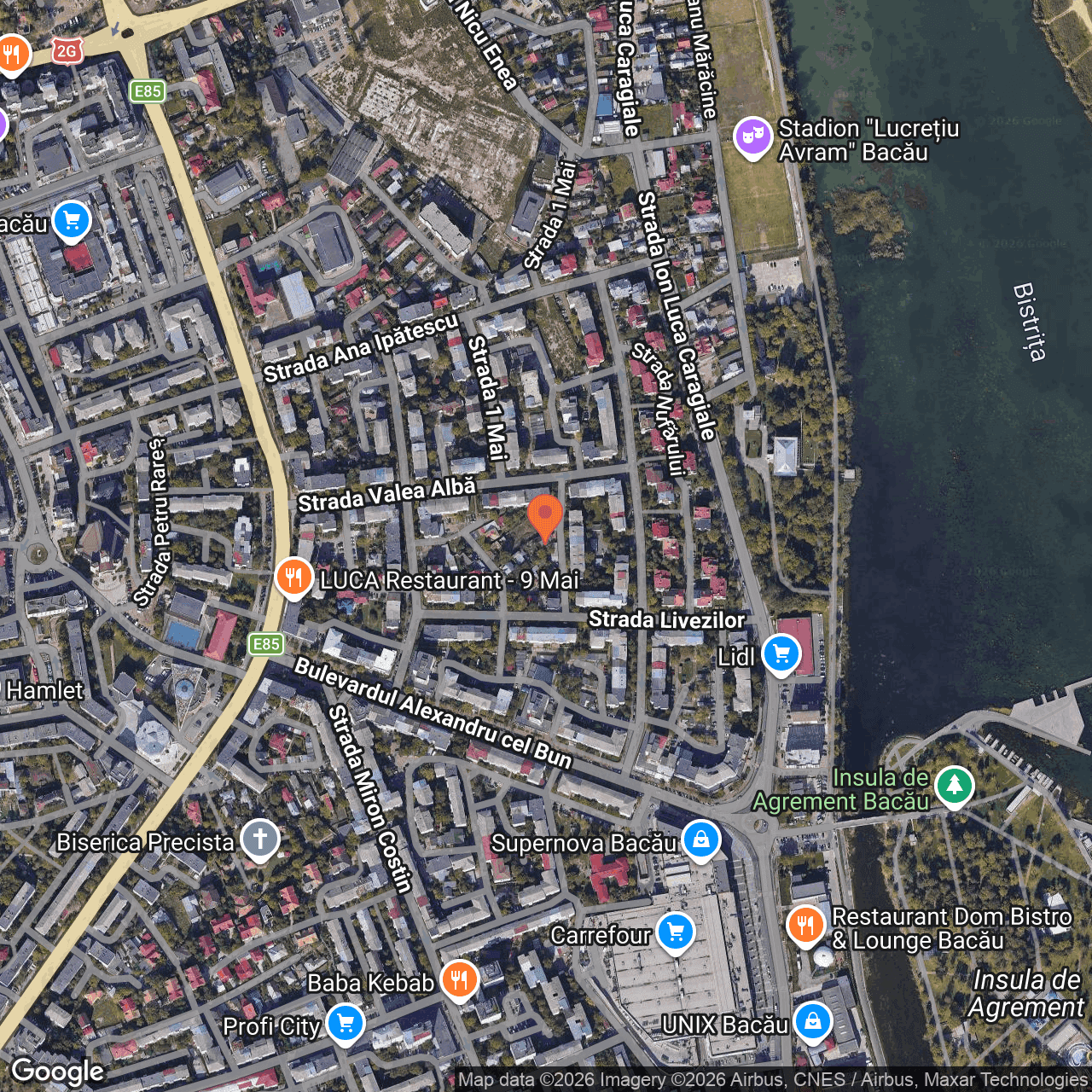 Poza harta hybrid, zoom 16, adresa Bacau, str. Livezilor nr. 3, , judetul