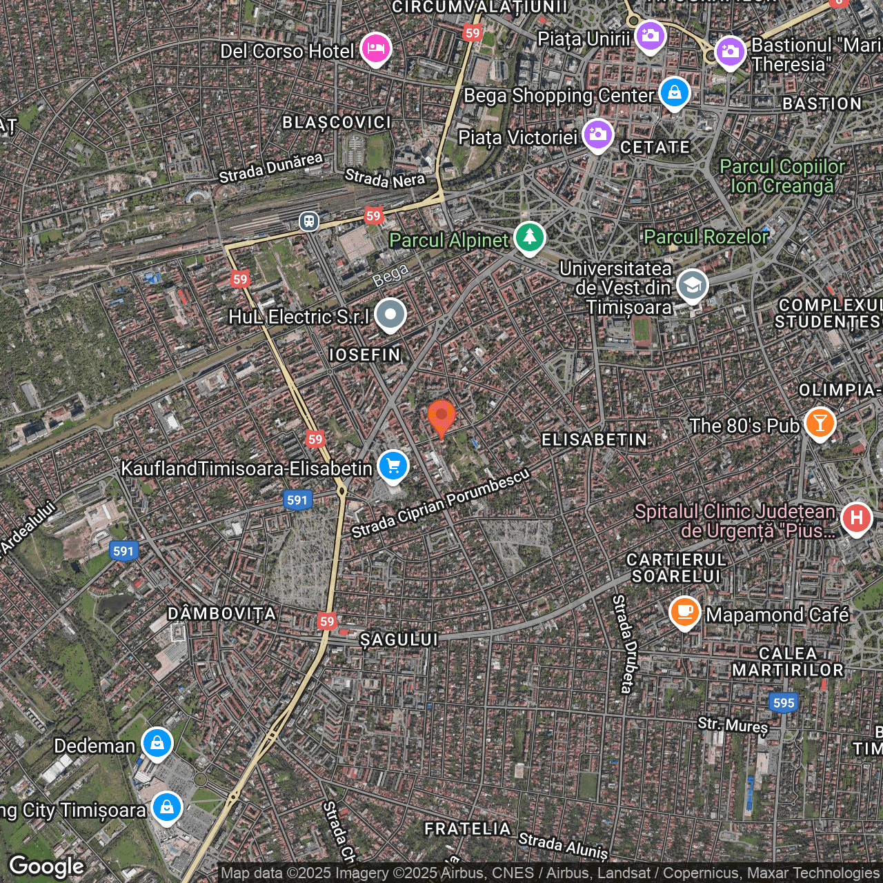 Poza harta hybrid, zoom 14, adresa Timișoara, strada Romulus, nr. 41, , judetul