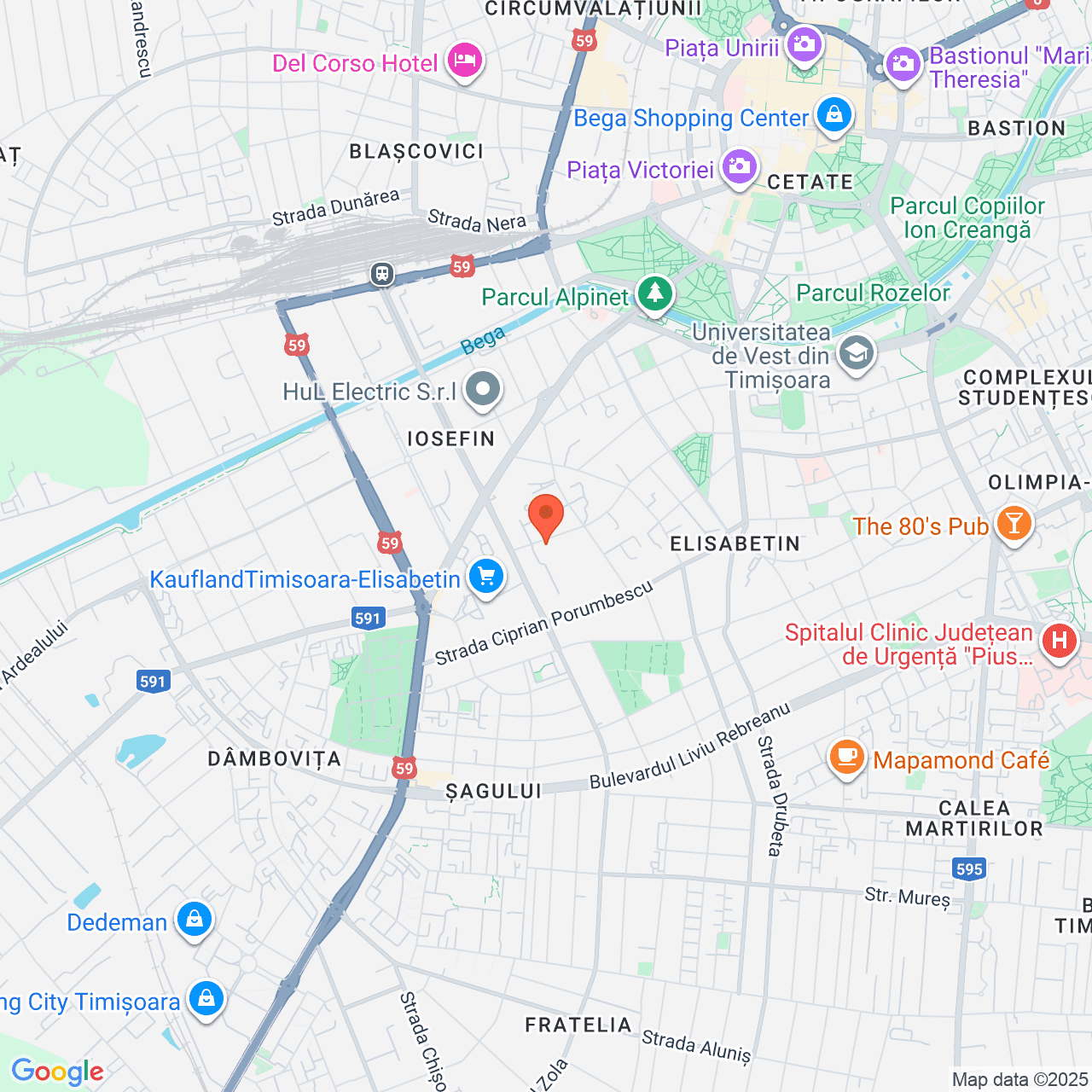 Poza harta streetview, zoom 14, adresa Timișoara, strada Romulus, nr. 41, , judetul