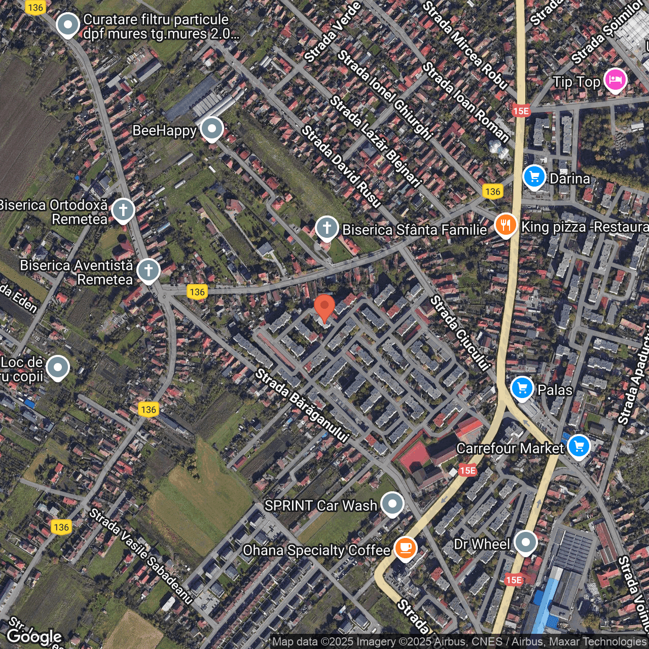 Poza harta hybrid, zoom 16, adresa argu Mures, Str Ion Mihut, Nr. 12, , judetul