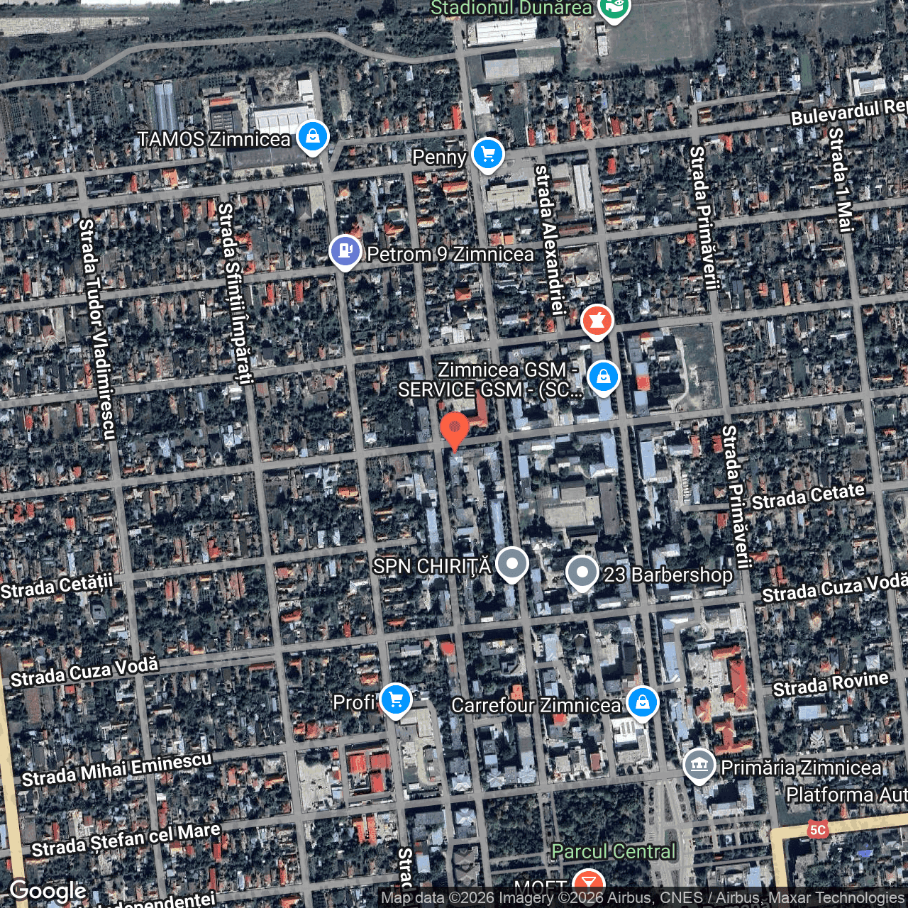 Poza harta hybrid, zoom 16, adresa Zimnicea, str. Vlad Tepes, bl 9C, , judetul
