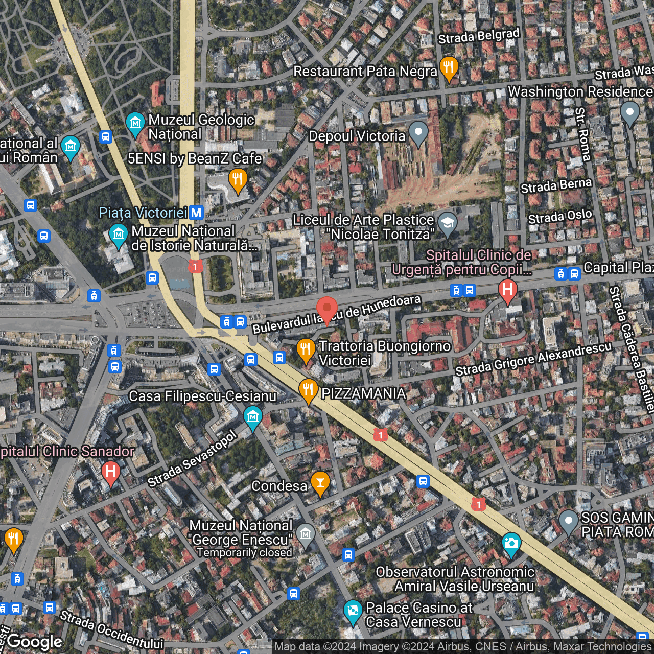 Poza harta hybrid, zoom 16, adresa Bucureşti, Bld. Iancu de Hunedoara, nr. 6, , judetul