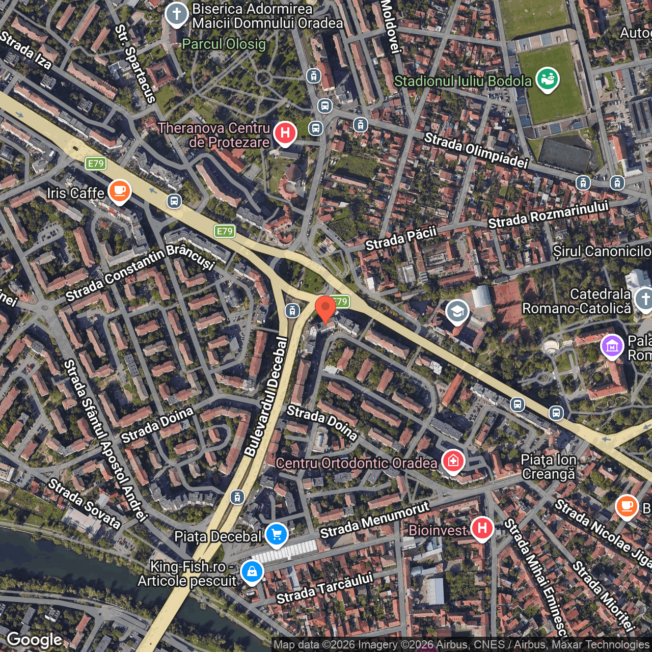 Poza harta hybrid, zoom 16, adresa Oradea, str, B-dul Dacia, nr. 121, bl.B1, , judetul
