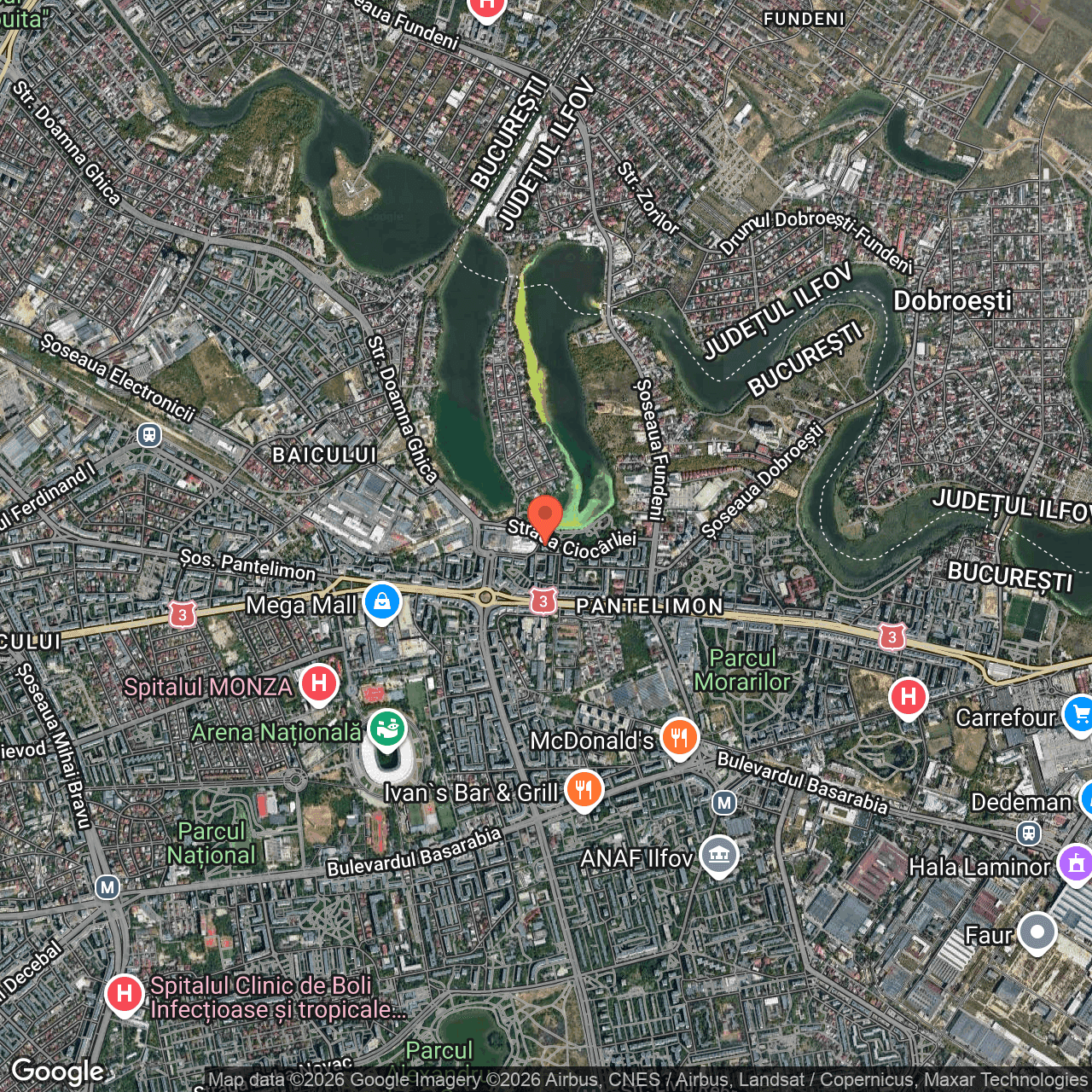 Poza harta hybrid, zoom 14, adresa București, str. Ciocârliei, nr. 12, , , judetul