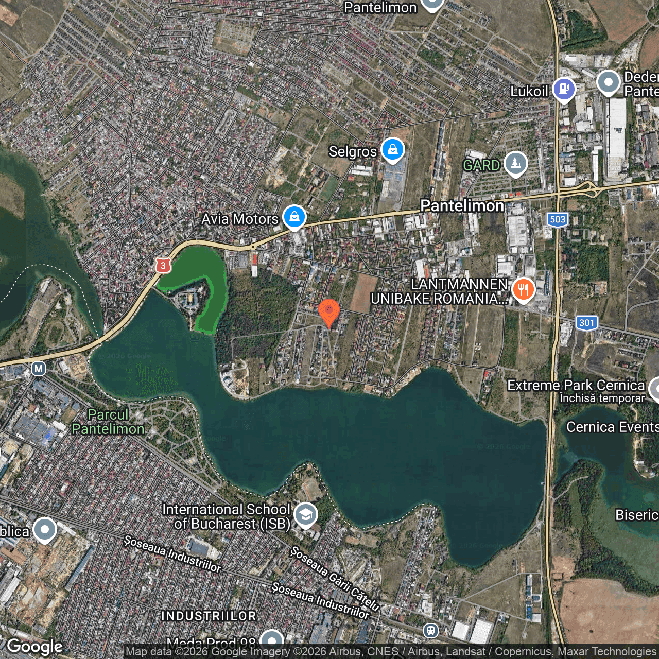 Poza harta hybrid, zoom 14, adresa Str. Olimp nr. 8 Pantelimon Ilfov, , judetul