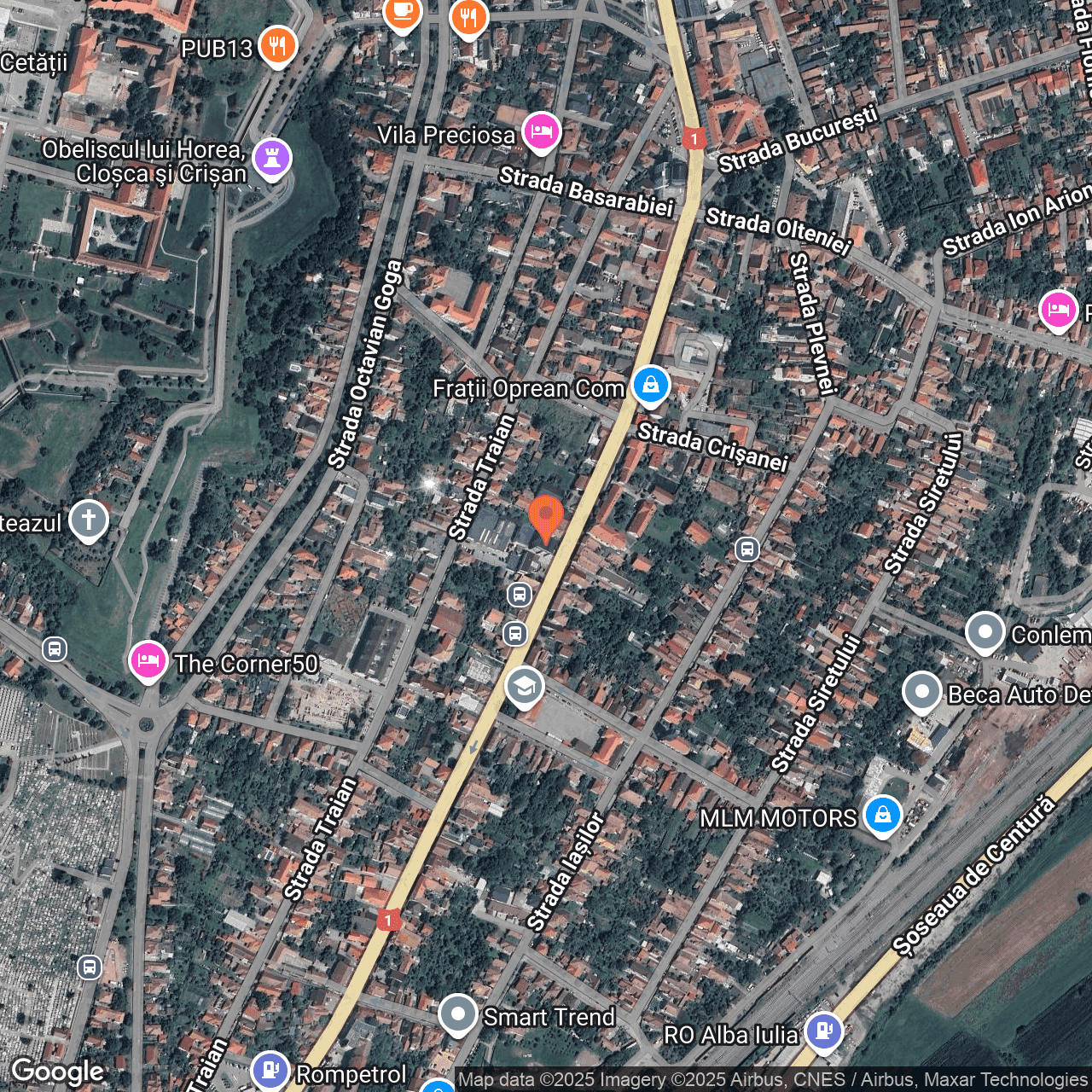 Poza harta hybrid, zoom 16, adresa Alba Iulia, B-dul Ferdinand I, nr. 22B, , judetul