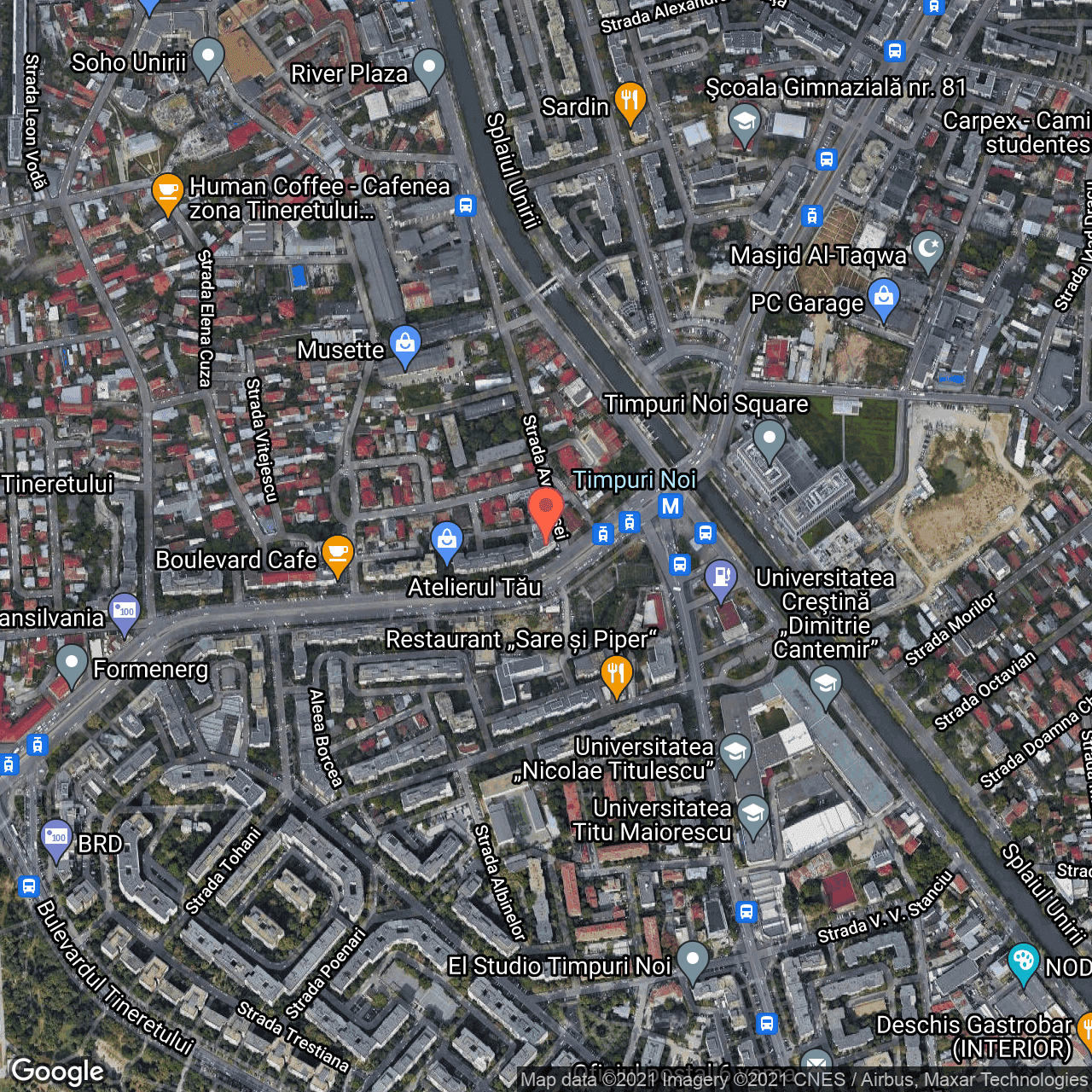 Poza harta hybrid, zoom 16, adresa Bulevardul Gheorghe Sincai 15B, Bucuresti, judetul Bucuresti Ilfov