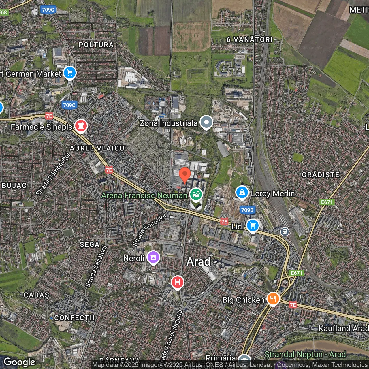 Poza harta hybrid, zoom 14, adresa Arad, Str Poetului, Nr. 1.C, , judetul