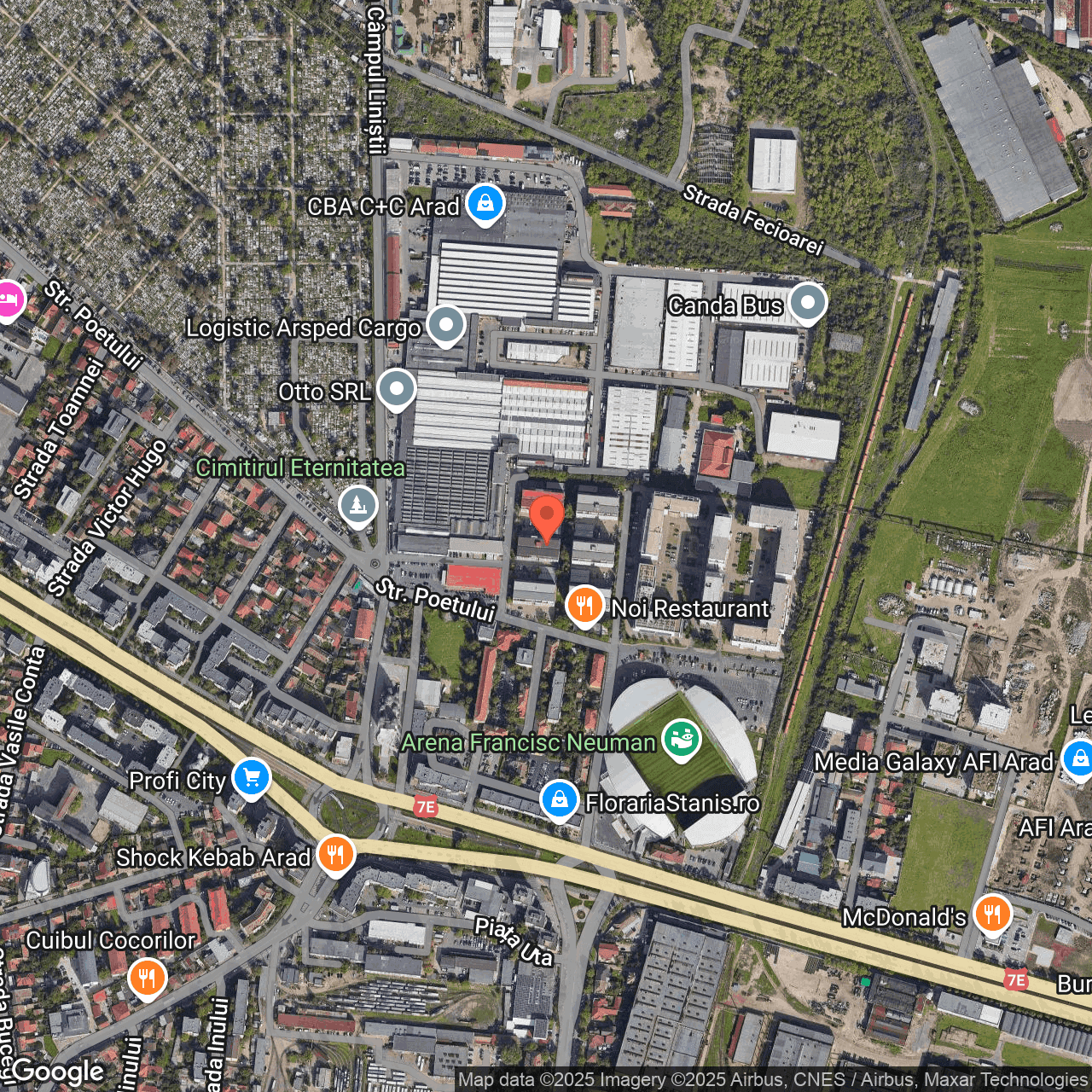 Poza harta hybrid, zoom 16, adresa Arad, Str Poetului, Nr. 1.C, , judetul