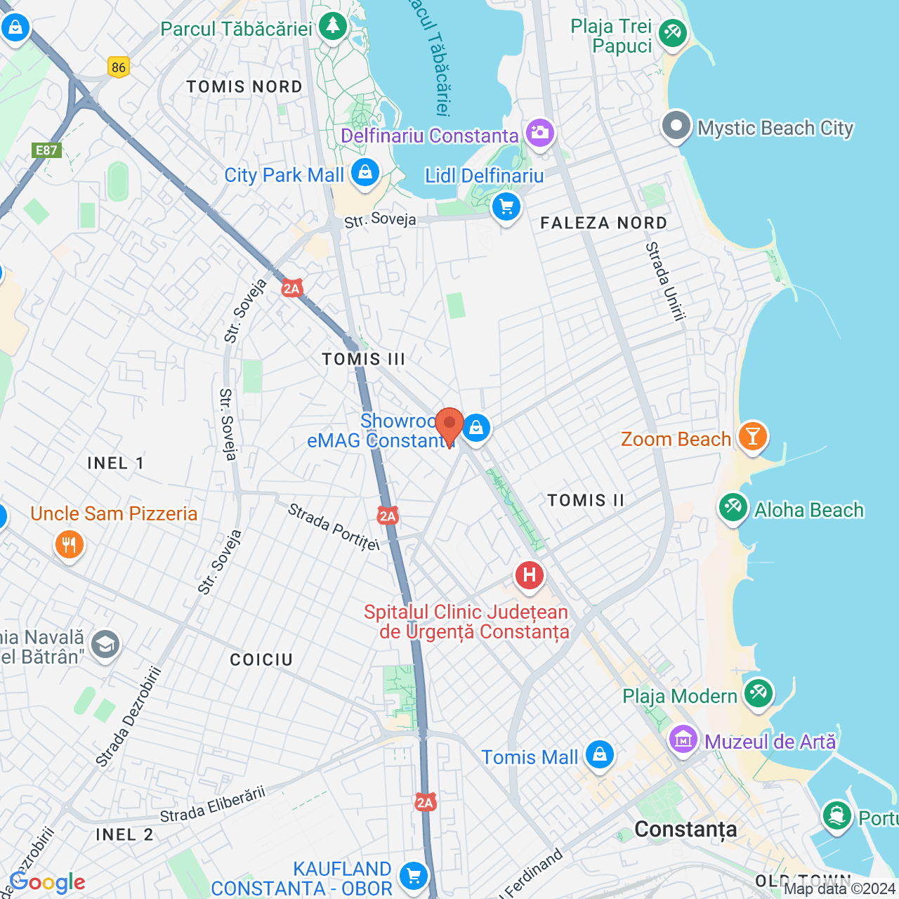 Poza harta streetview, zoom 14, adresa Constanta , str. Barbu Lautaru nr. 1A, , judetul