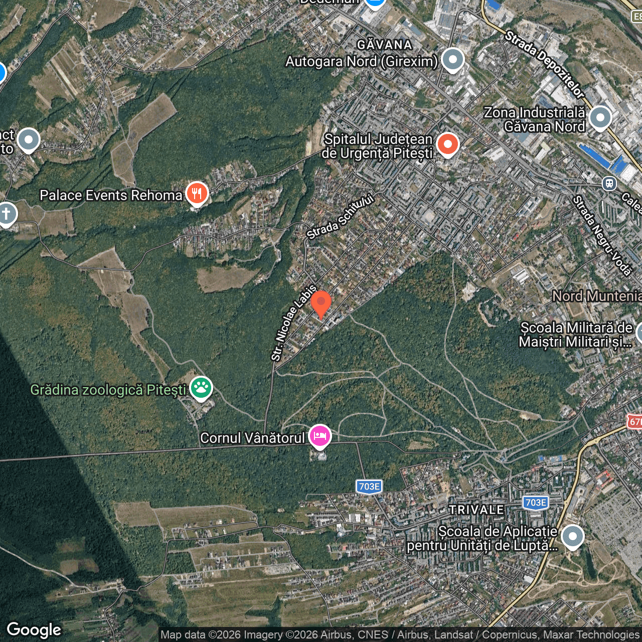 Poza harta hybrid, zoom 14, adresa str. Petre Ispirescu, nr. 66, bloc M3, Pitești, , judetul