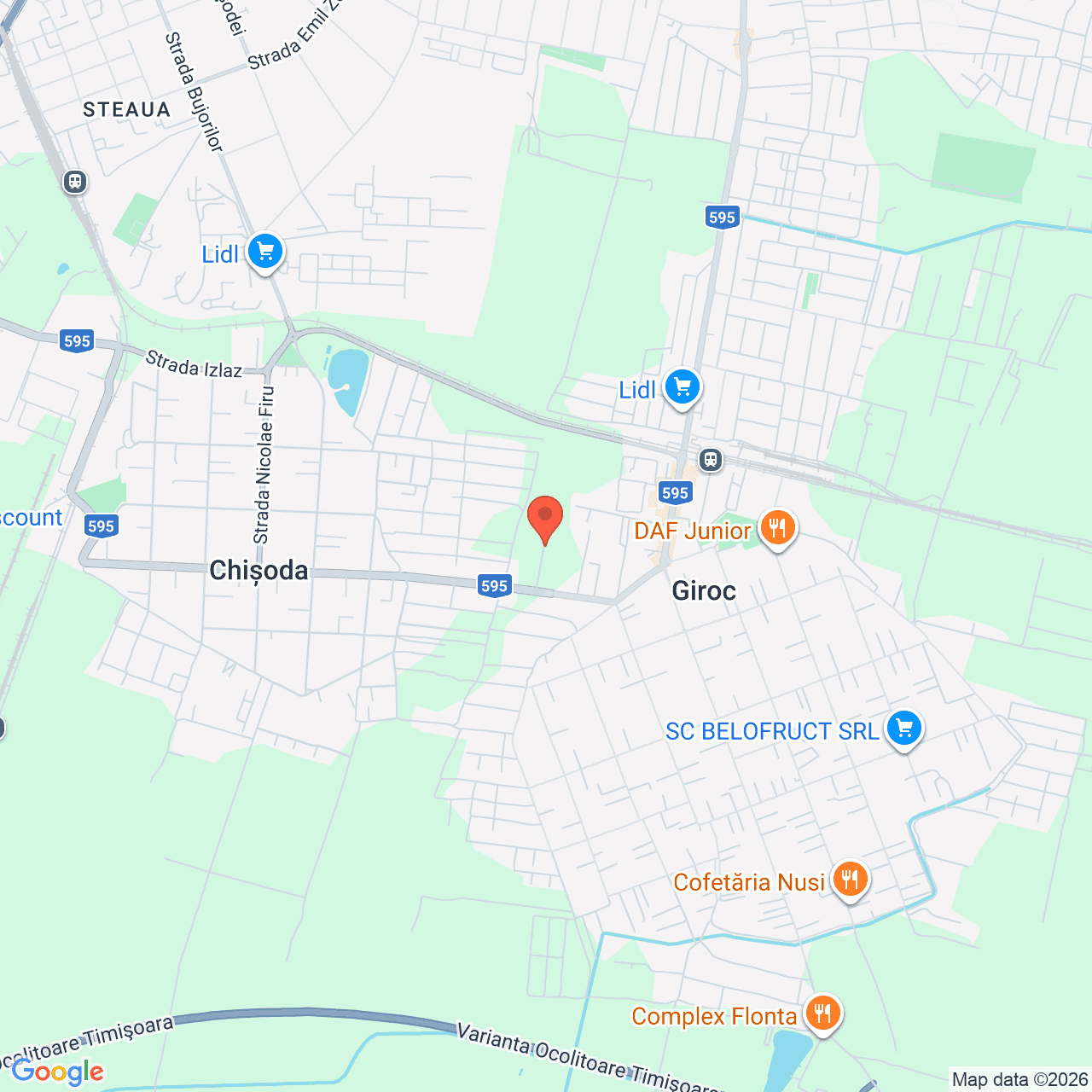 Poza harta streetview, zoom 14, adresa Aleea cu Plopi nr. 14, Giroc Timis, , judetul