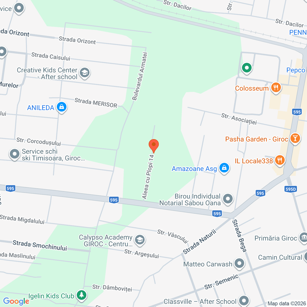 Poza harta streetview, zoom 16, adresa Aleea cu Plopi nr. 14, Giroc Timis, , judetul