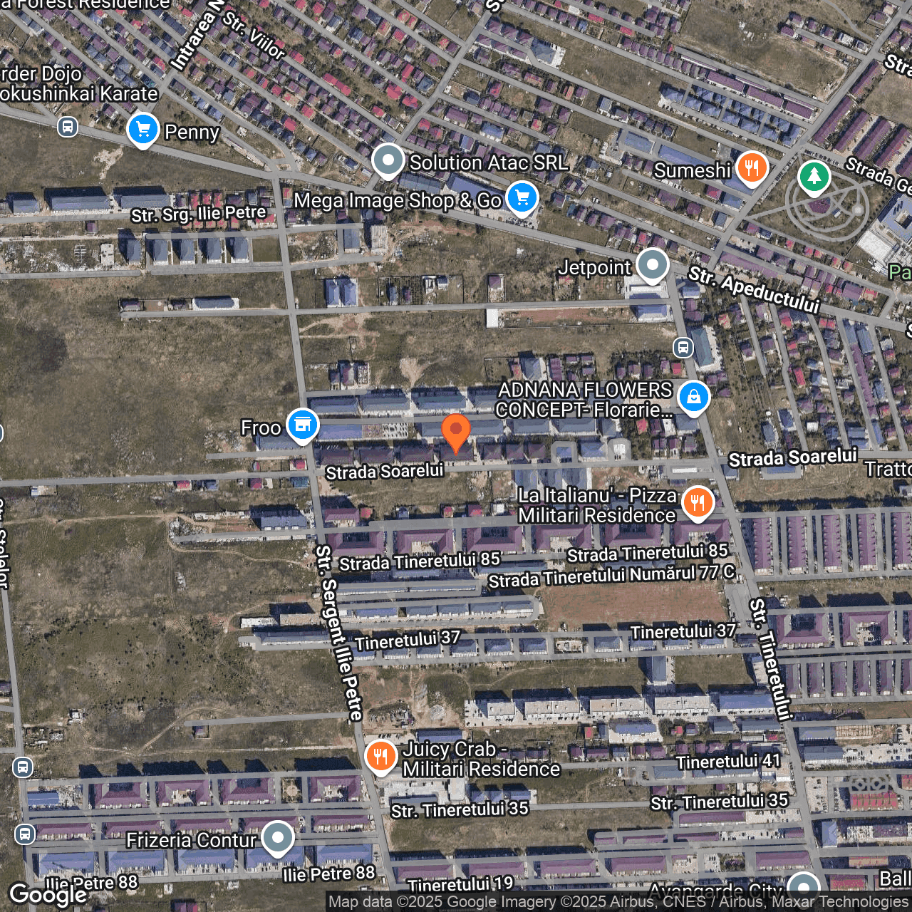 Poza harta hybrid, zoom 16, adresa Strada Soarelui, 48, sat Dudu, comuna Chiajna, judetul Ilfov, , judetul