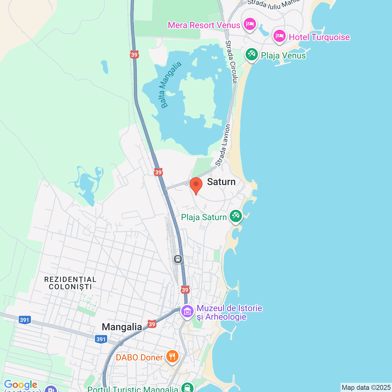Poza harta streetview, zoom 14, adresa Ansamblu Sunshine SATURN Mangalia Constanta, , judetul