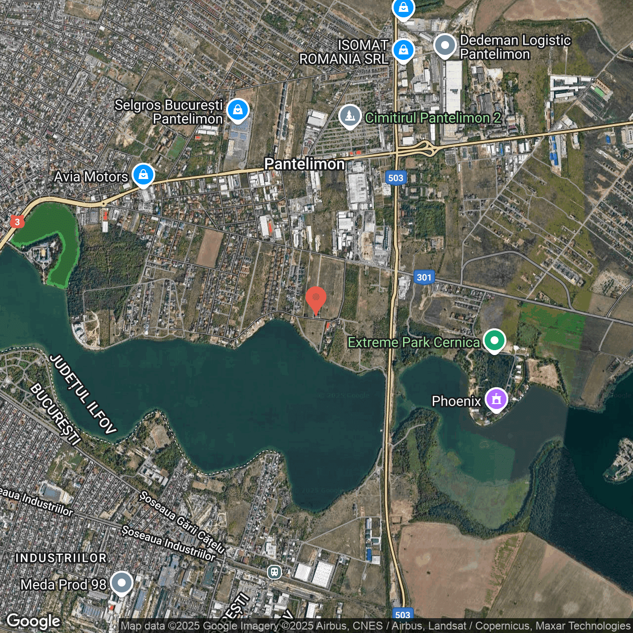 Poza harta hybrid, zoom 14, adresa Pantelimon, str. Calimanesti nr. 3, jud. Ilfov, , judetul