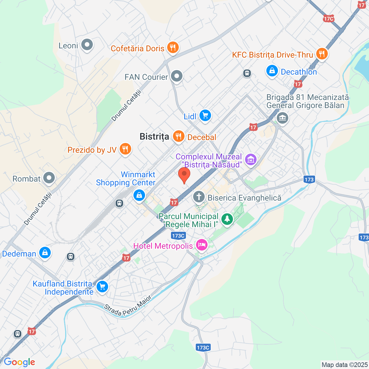 Poza harta streetview, zoom 14, adresa Bistrita, str. Zimbrului nr. 7, , judetul