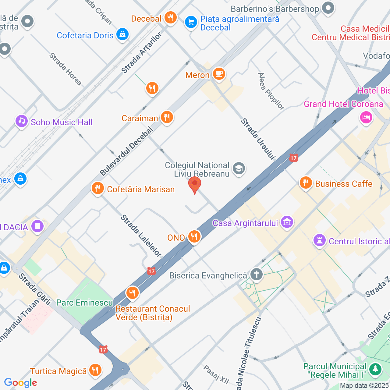 Poza harta streetview, zoom 16, adresa Bistrita, str. Zimbrului nr. 7, , judetul