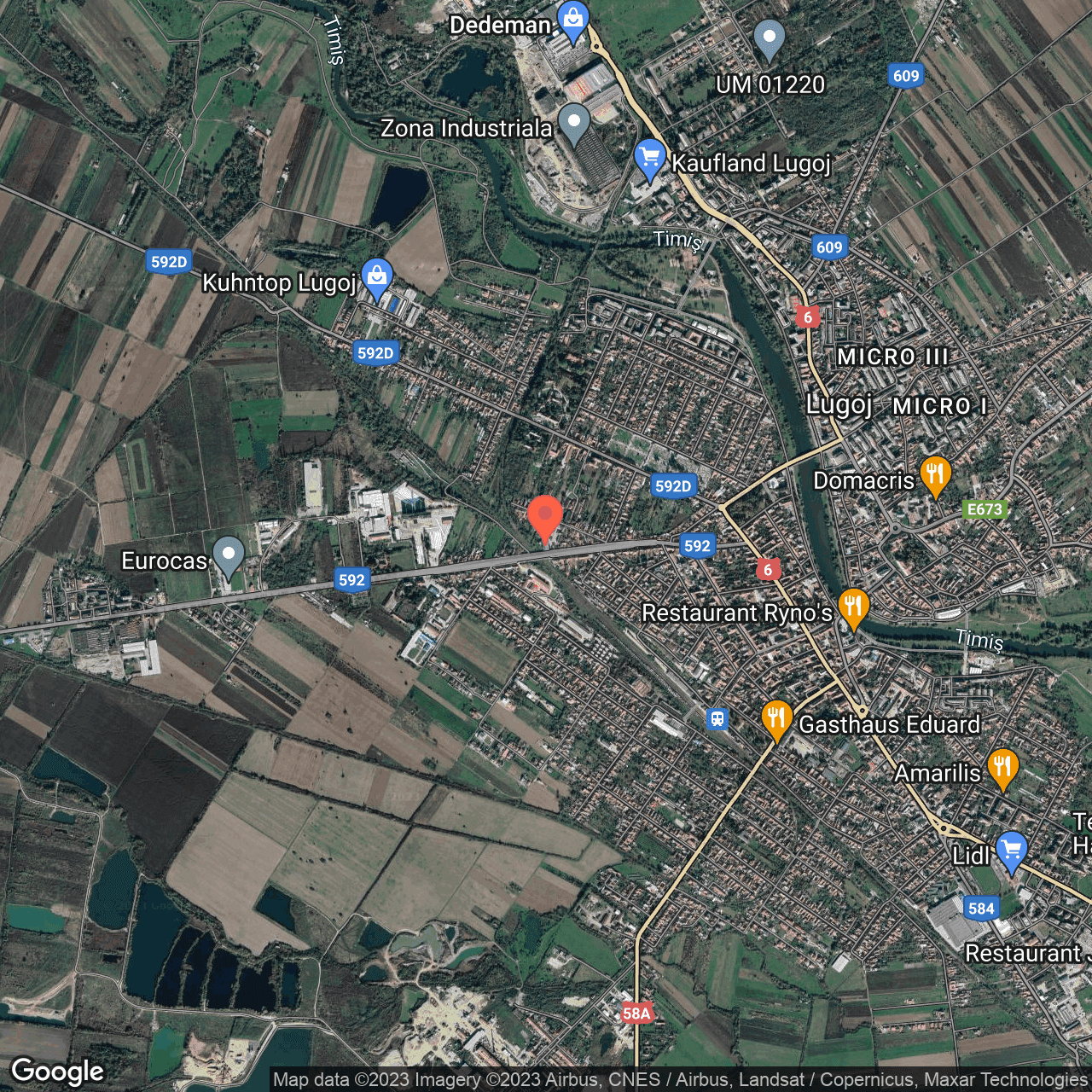 Poza harta hybrid, zoom 14, adresa Strada Damaschin Bojinca Lugoj, , judetul