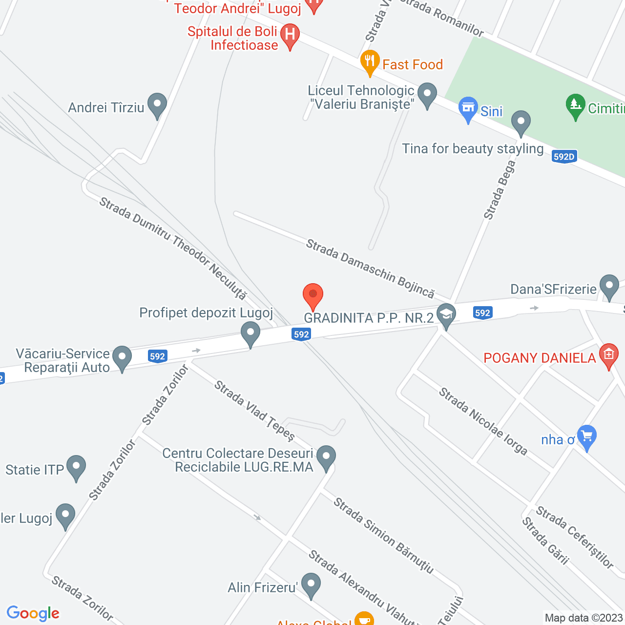 Poza harta streetview, zoom 16, adresa Strada Damaschin Bojinca Lugoj, , judetul