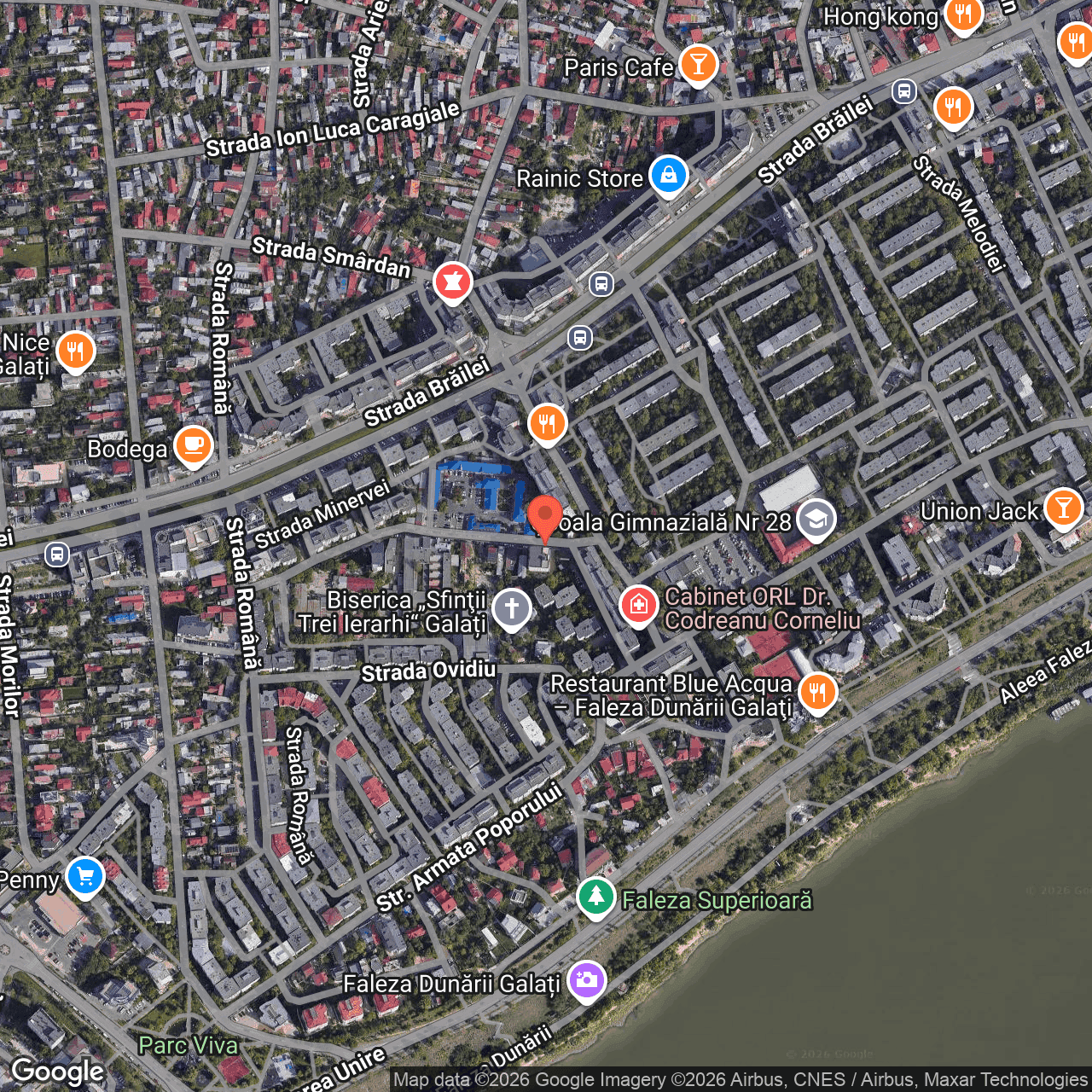 Poza harta hybrid, zoom 16, adresa Galati, str. Constantin Brancoveanu, nr. 5, , judetul
